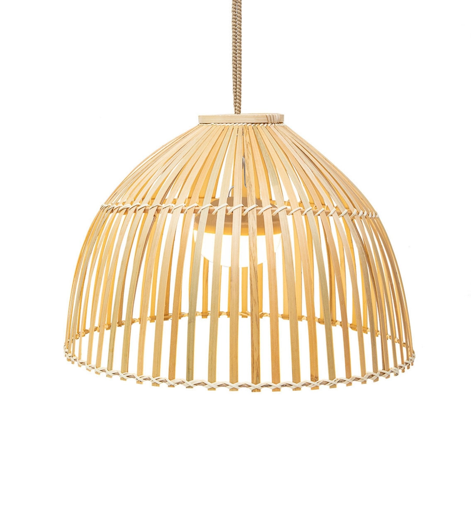 REONA rechargeable wooden pendant lamp - Natural design