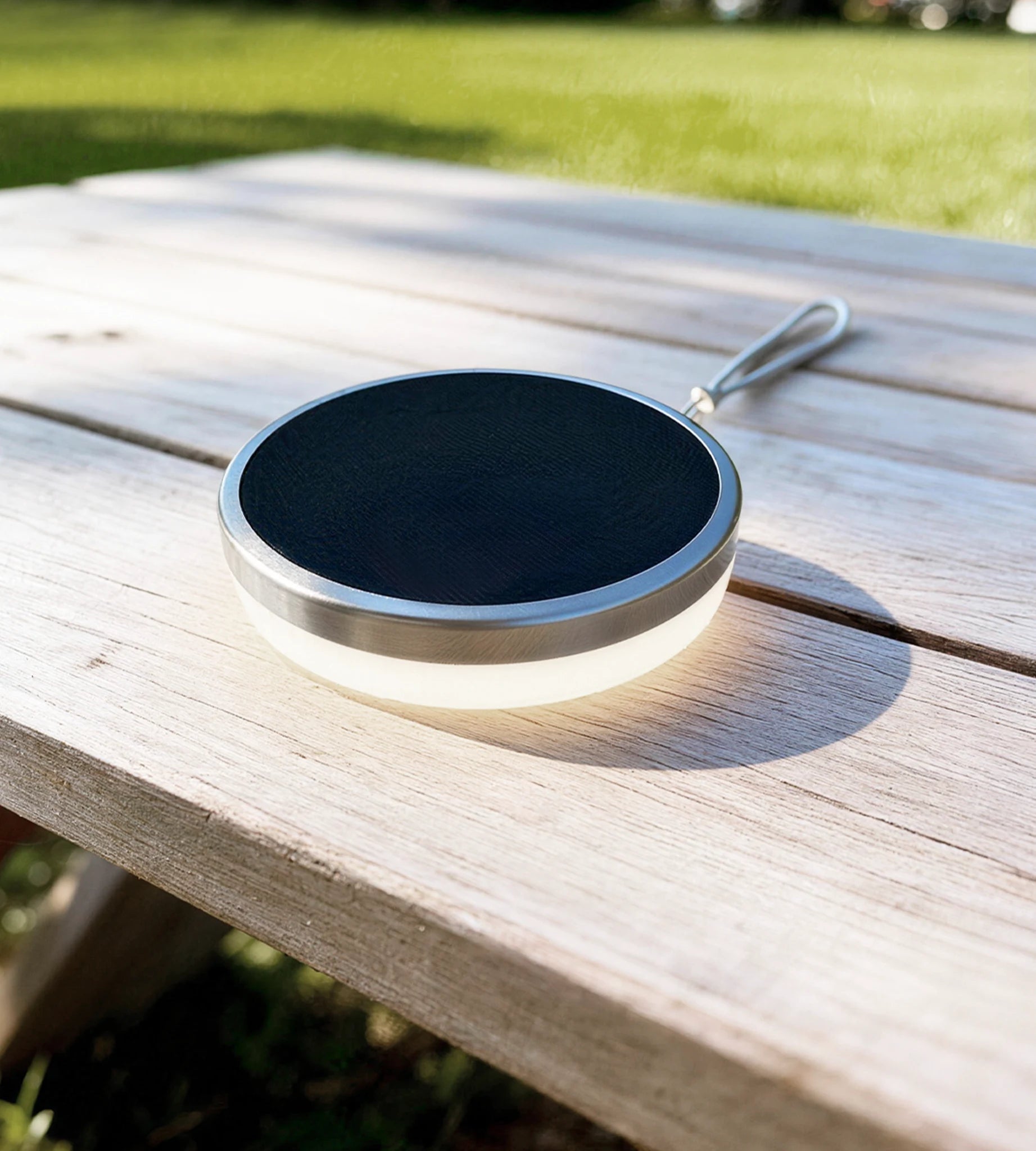 NOMADE Round Solar LED Table Lamp - External Battery for Phone - Lumihome