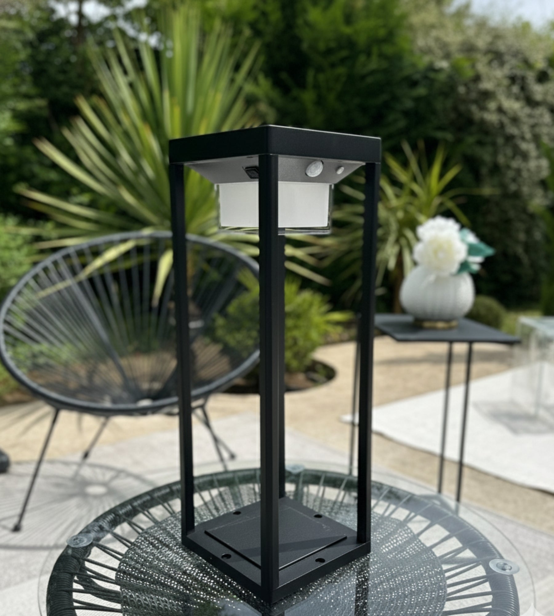 Led solar & Usb lantern PICASSO - 3 lighting modes from 75 to 600 lumens - Motion detector - Lumihome