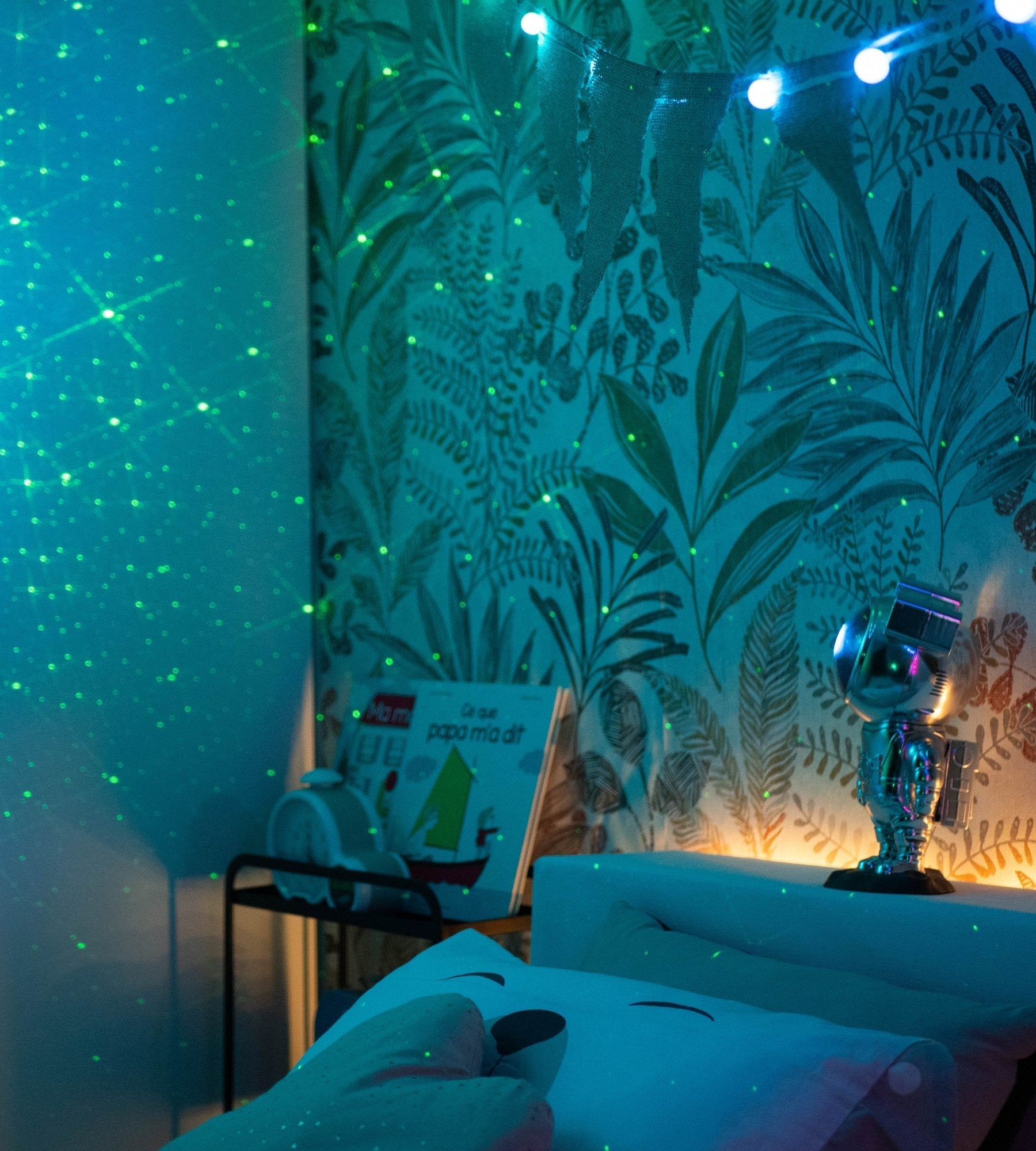 SILVERLITE rechargeable LED nightlight - Chrome finish - Starry sky - USB - Lumihome