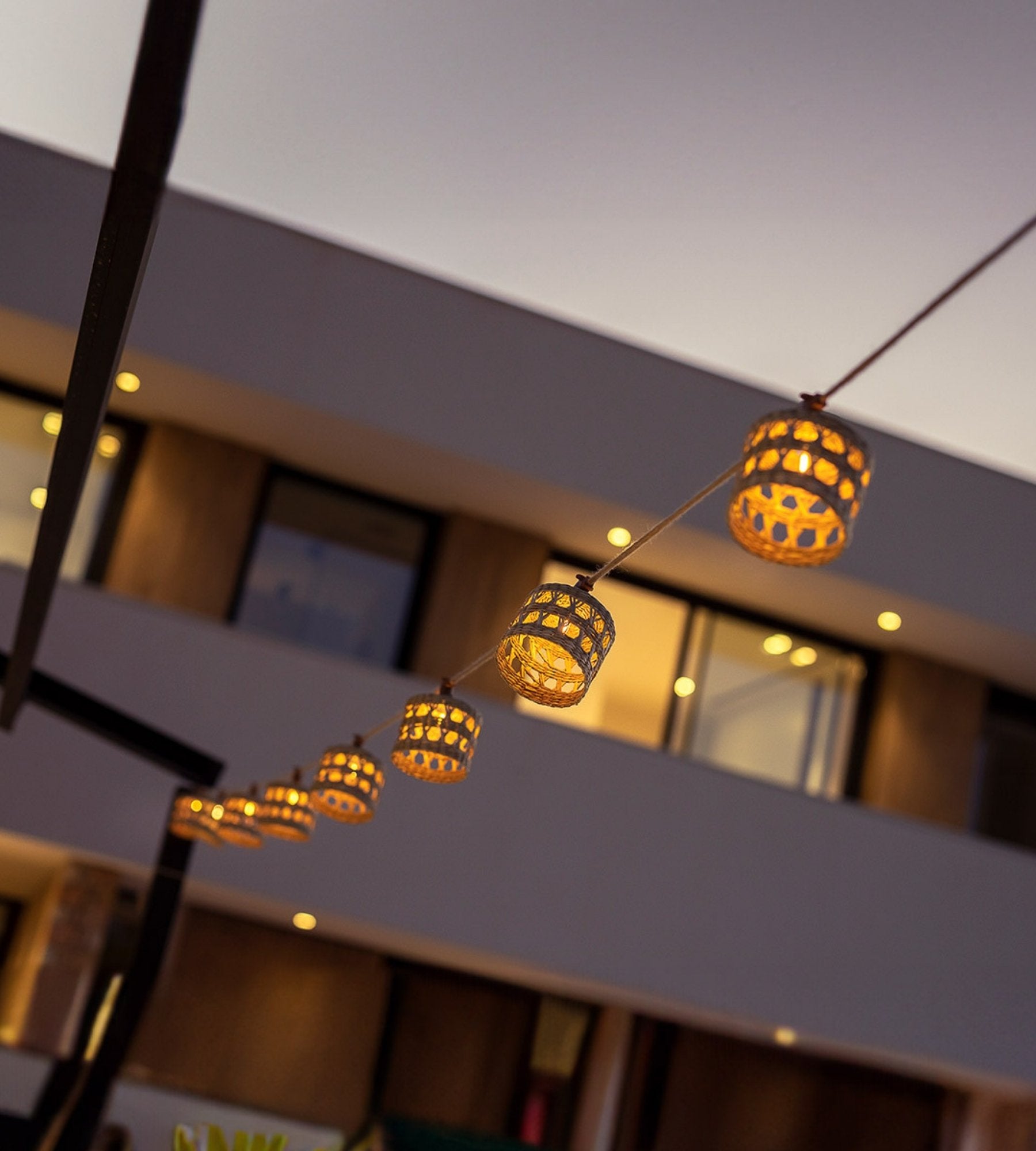 ALBA Cuerda de luz solar - Diseño naturaleza de madera - 10 luces