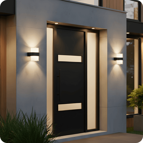 Iluminación de la entrada de la casa