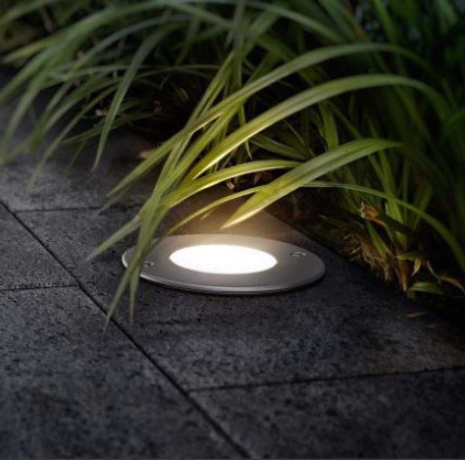 Foco empotrable de exterior Mini ALFA_10 - 230V - Ø 10 cm - Portalámpara GU10 - Acabado acero cepillado - Lumihome-France.com