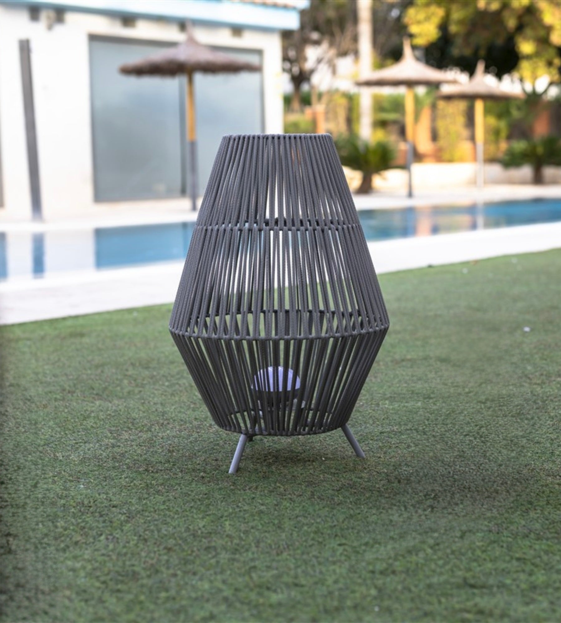 Lampada decorativa intrecciata CONTA - Per interni ed esterni - Batteria ricaricabile - Lumihome