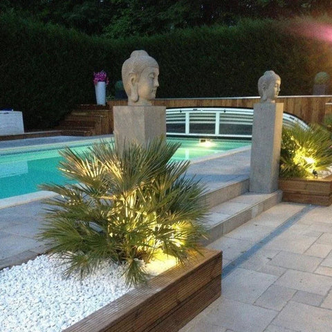Erdspießpunkt rund um den Pool