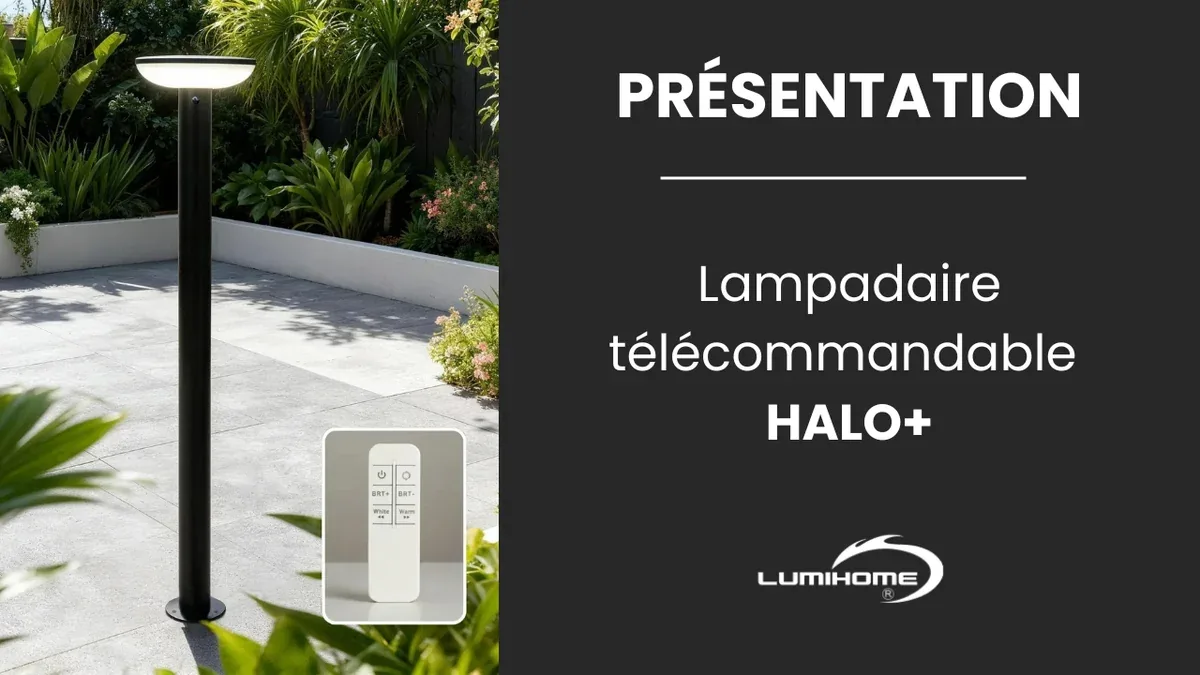 Solar-LED-Stehlampe HALO+ mit Bewegungsmelder und Fernbedienung, Schwarz, 2 m — 1