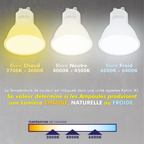 Bombilla LED GU10 - 500 lúmenes - 5W - 230-230V — 2