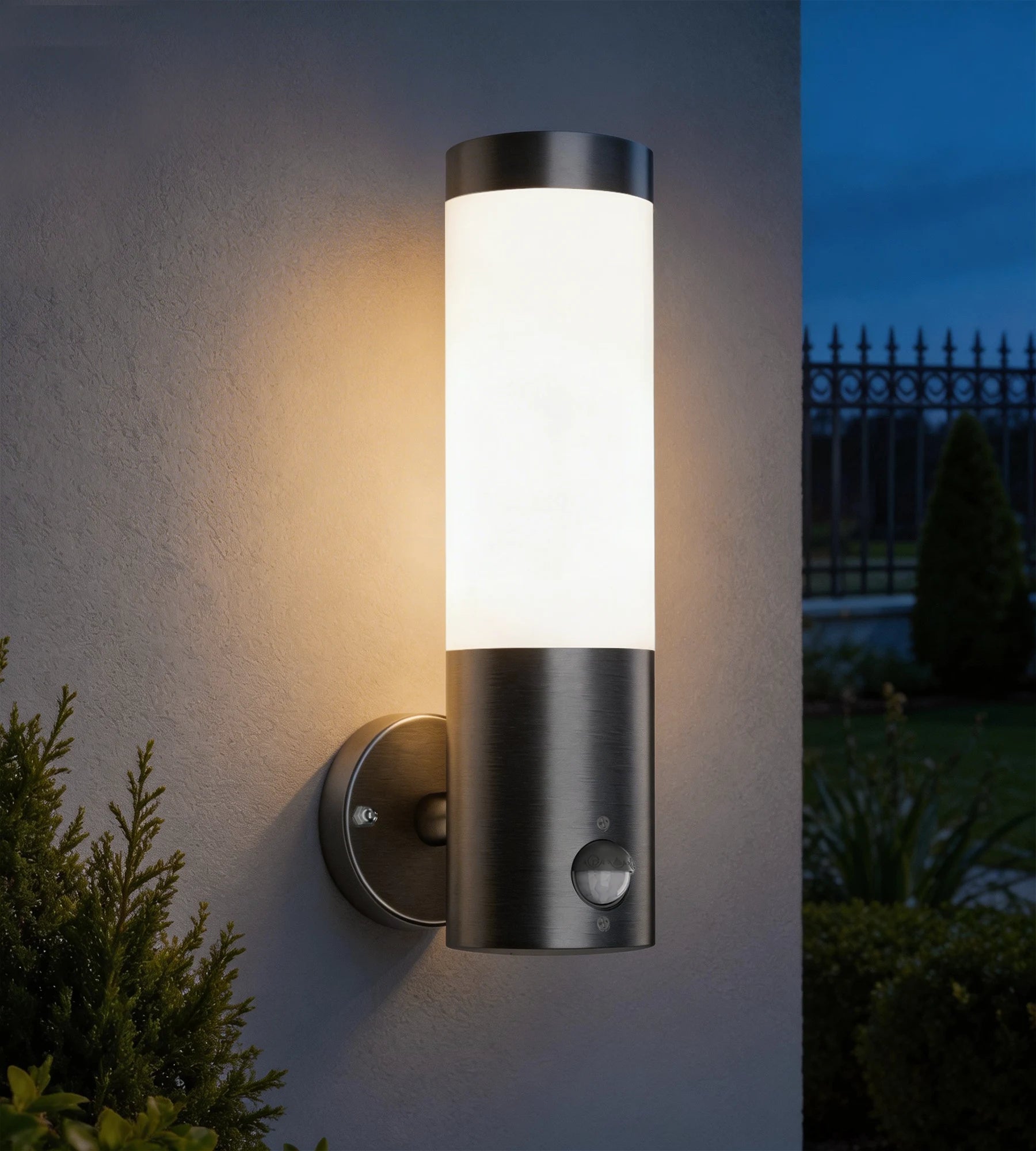Aplique de exterior ELYO, acero inoxidable - bombilla E27 no incluida — 2