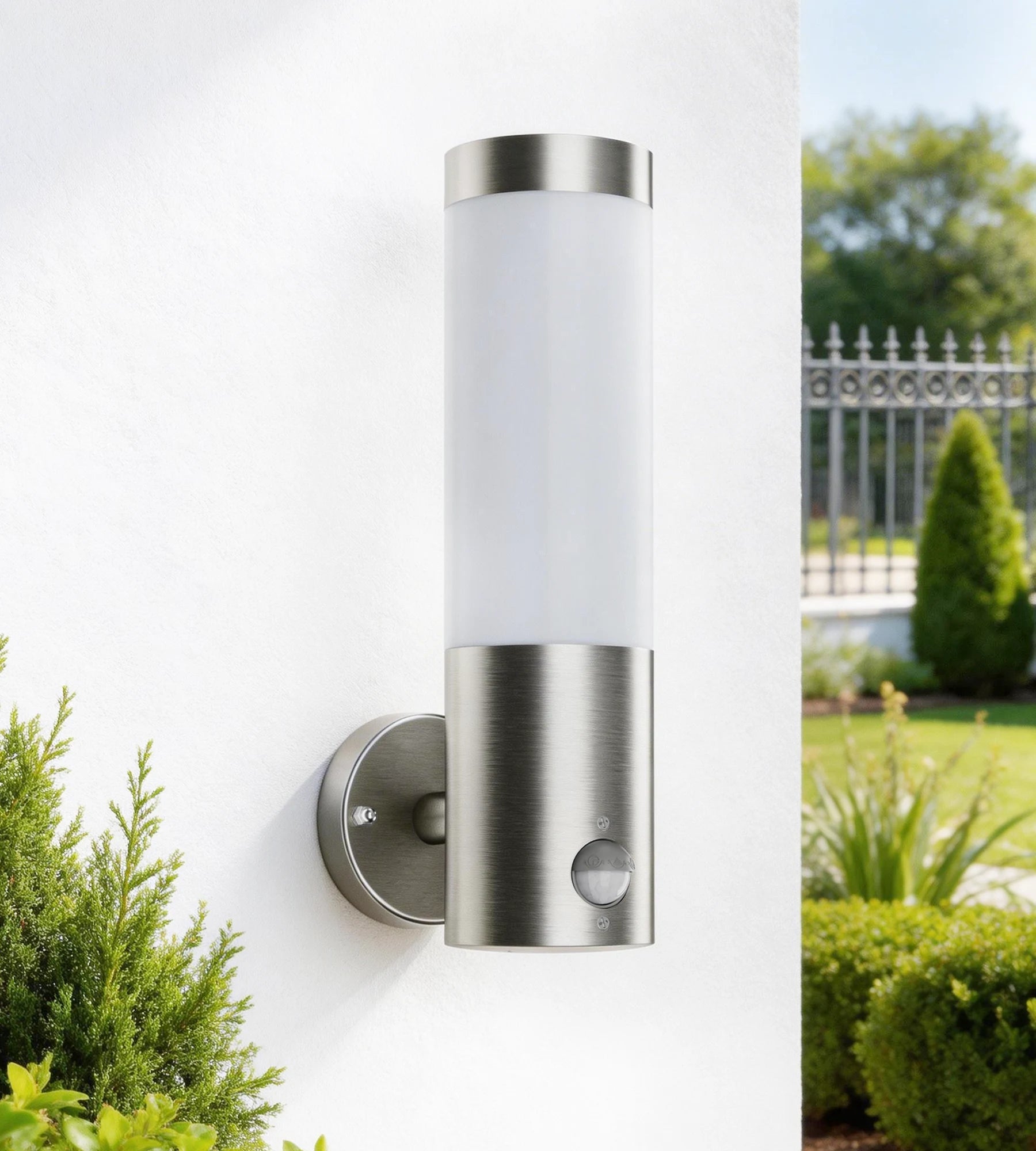 Lampada da parete per esterno ELYO, acciaio inox - Lampadina E27 non inclusa