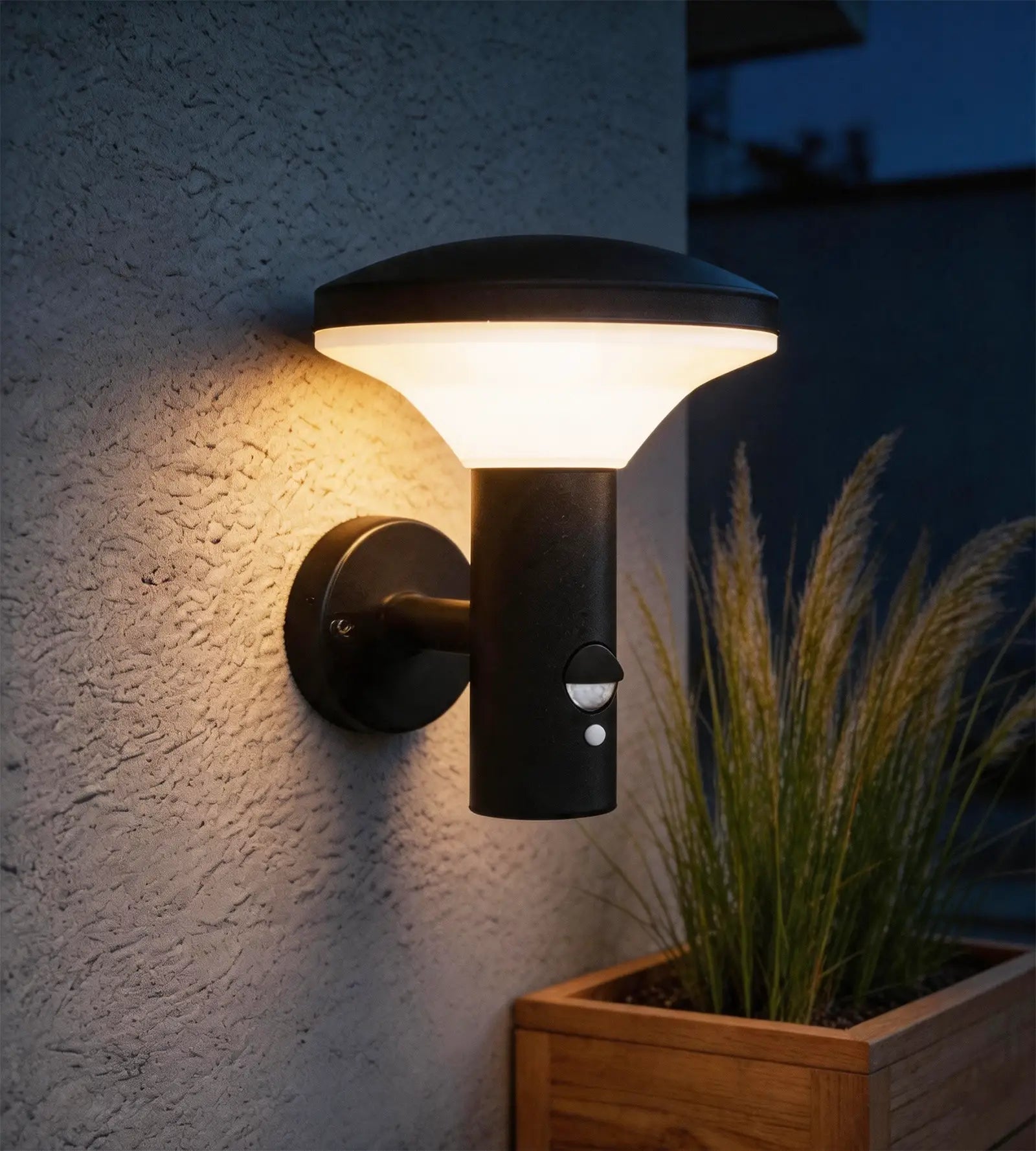 COLMAR aplique LED para exterior, negro, con detector — 2