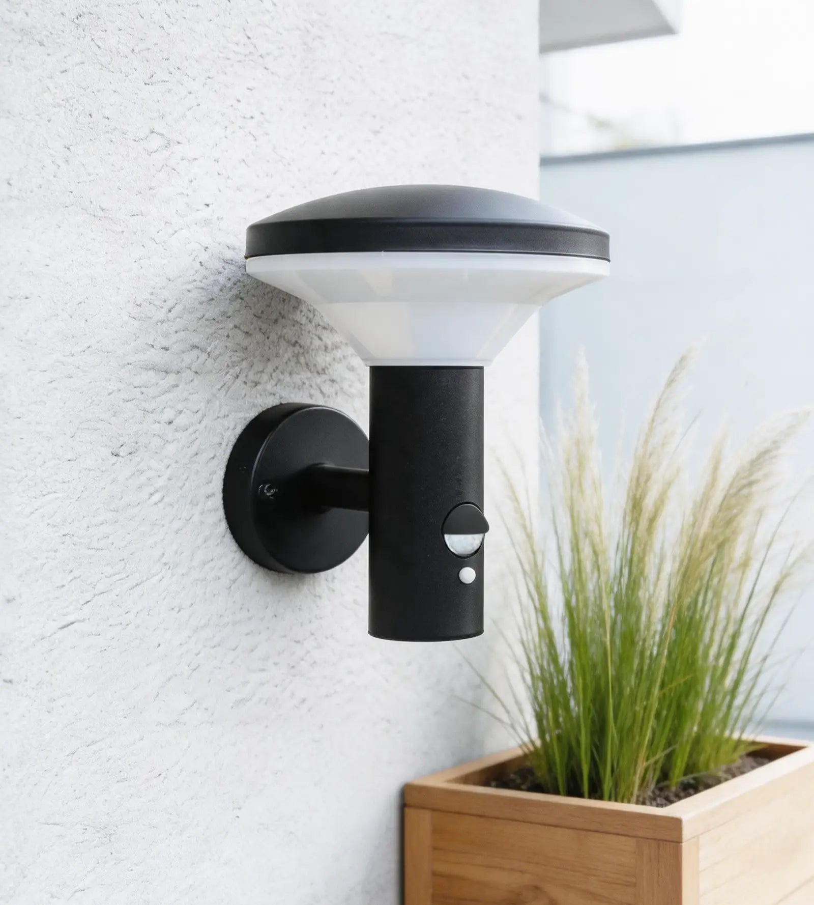 COLMAR LED-Außenwandleuchte, schwarz, mit Detektor