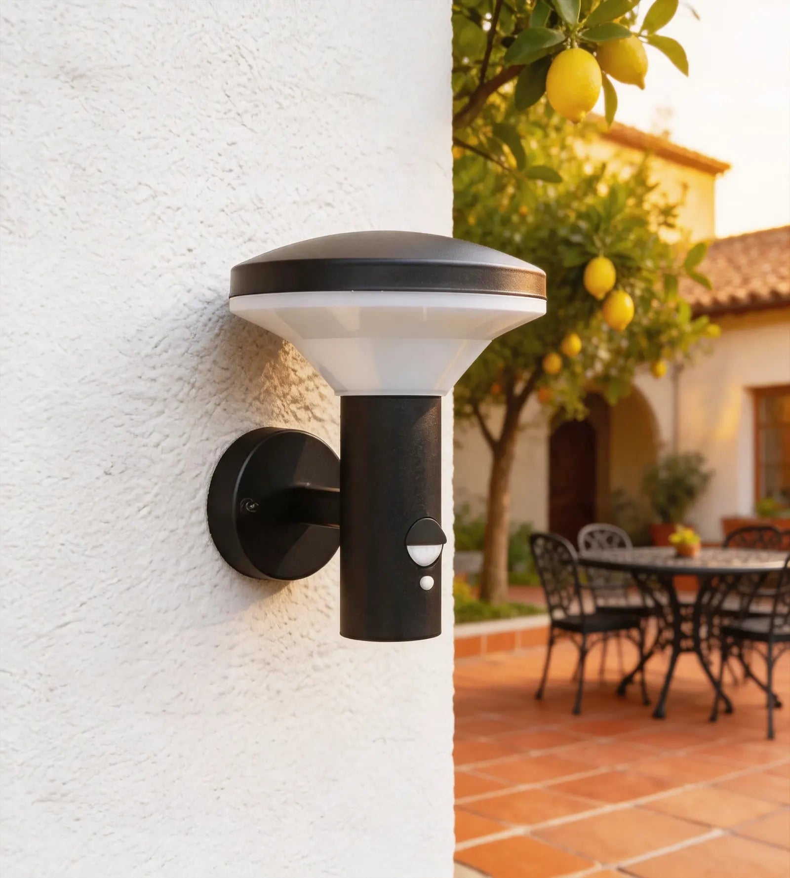 COLMAR aplique LED para exterior, negro, con detector — 3