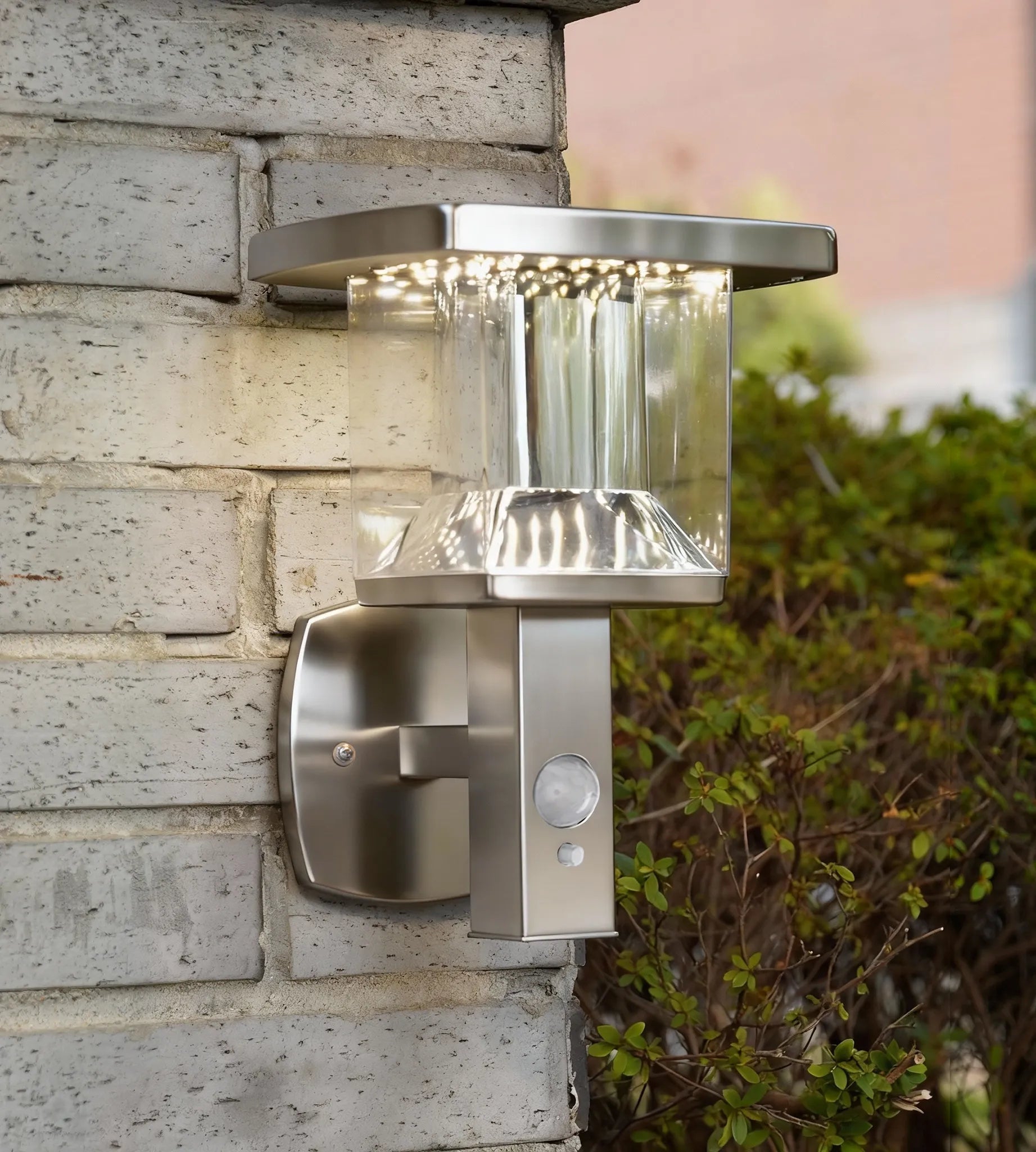 Solar-LED-Wandleuchte BERLIN mit Bewegungsmelder, Edelstahl — 3