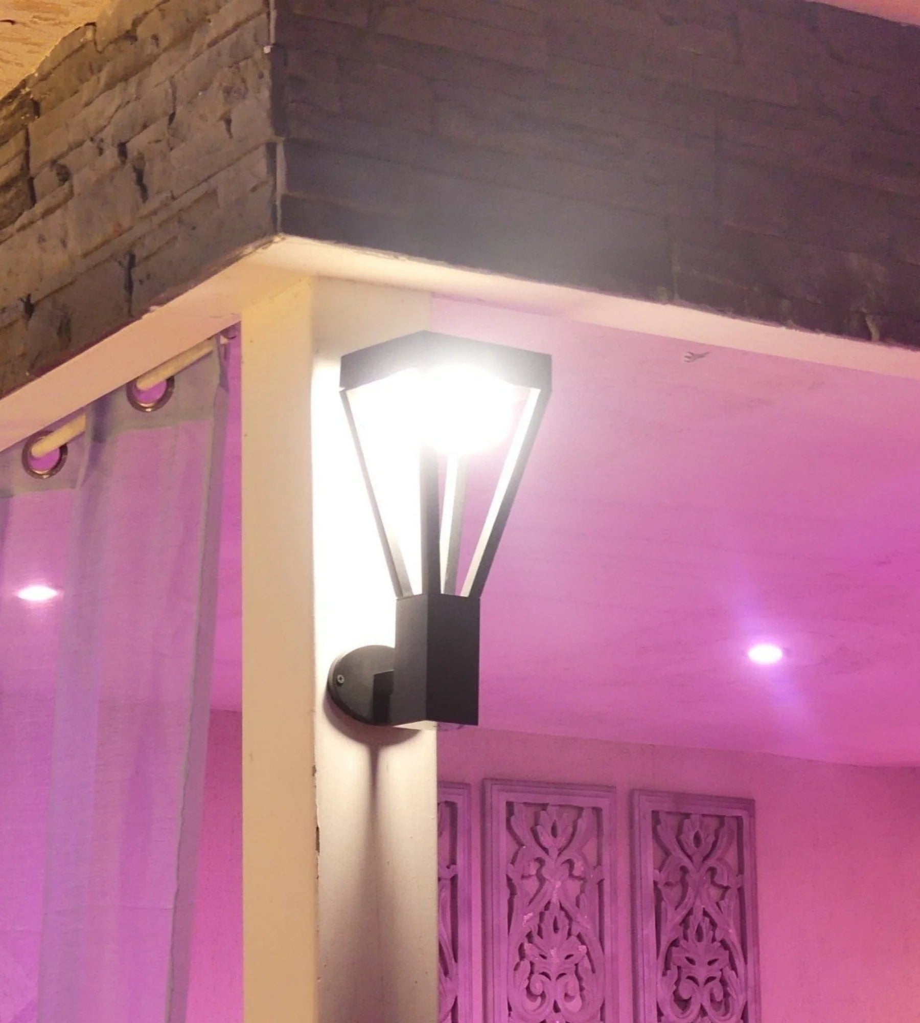 Aplique solar LED para exterior LUXOR, negro, con detector - 3 modos de iluminación de 75 a 600 lúmenes — 7