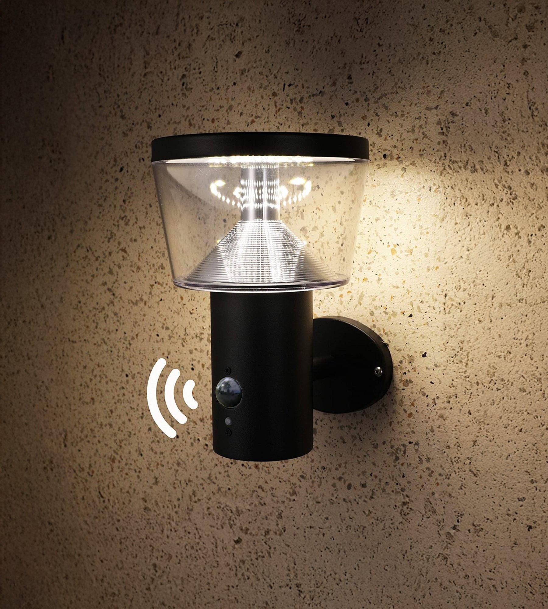 Solar-LED-Wandleuchte DUBLIN mit Bewegungsmelder, Schwarz – 3 Leuchtmodi 100 bis 1000 Lumen — 4