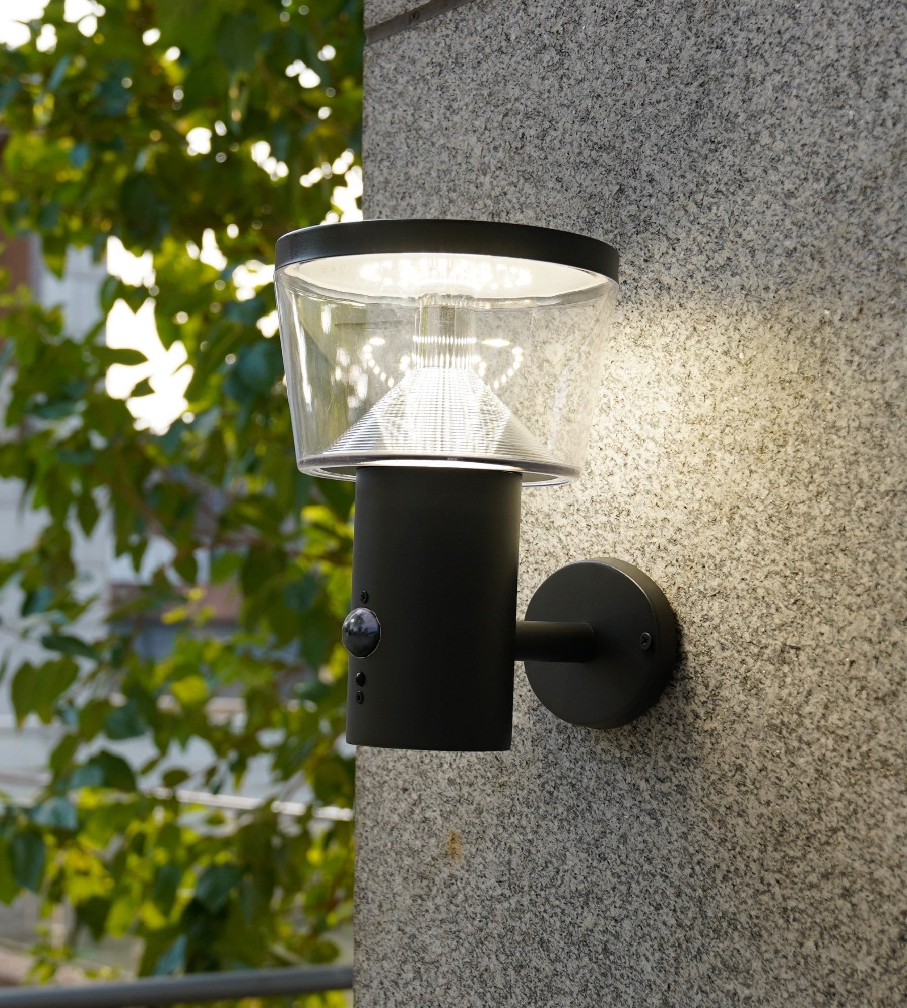 Applique murale extérieure LED solaire DUBLIN, Noire, avec détecteur - 3 modes d'éclairage 100 à 1000 lumens — 3