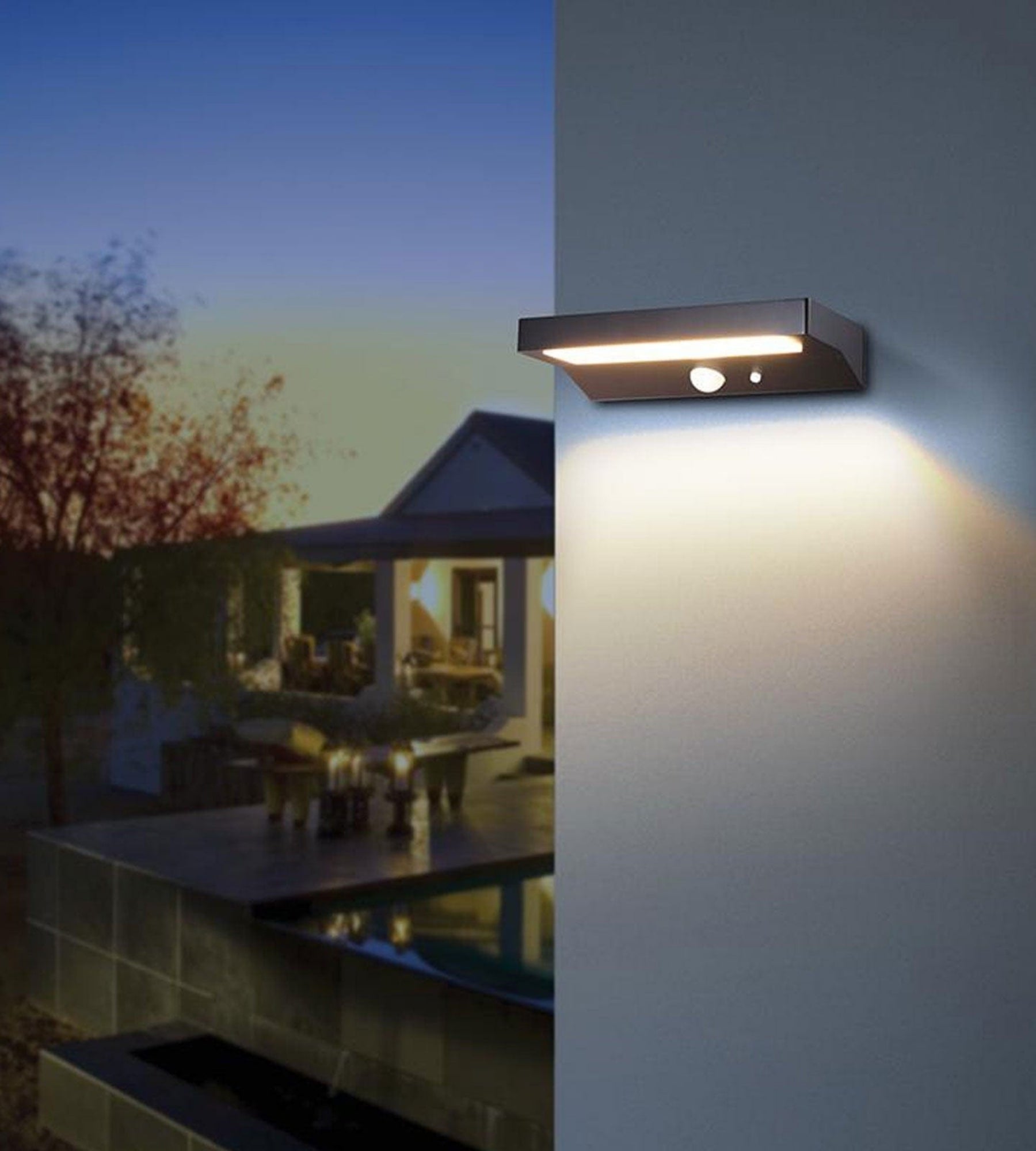 Applique murale extérieure LED solaire PULSAR, Noire, avec détecteur - 3 modes d'éclairage 100 à 1000 lumens — 4