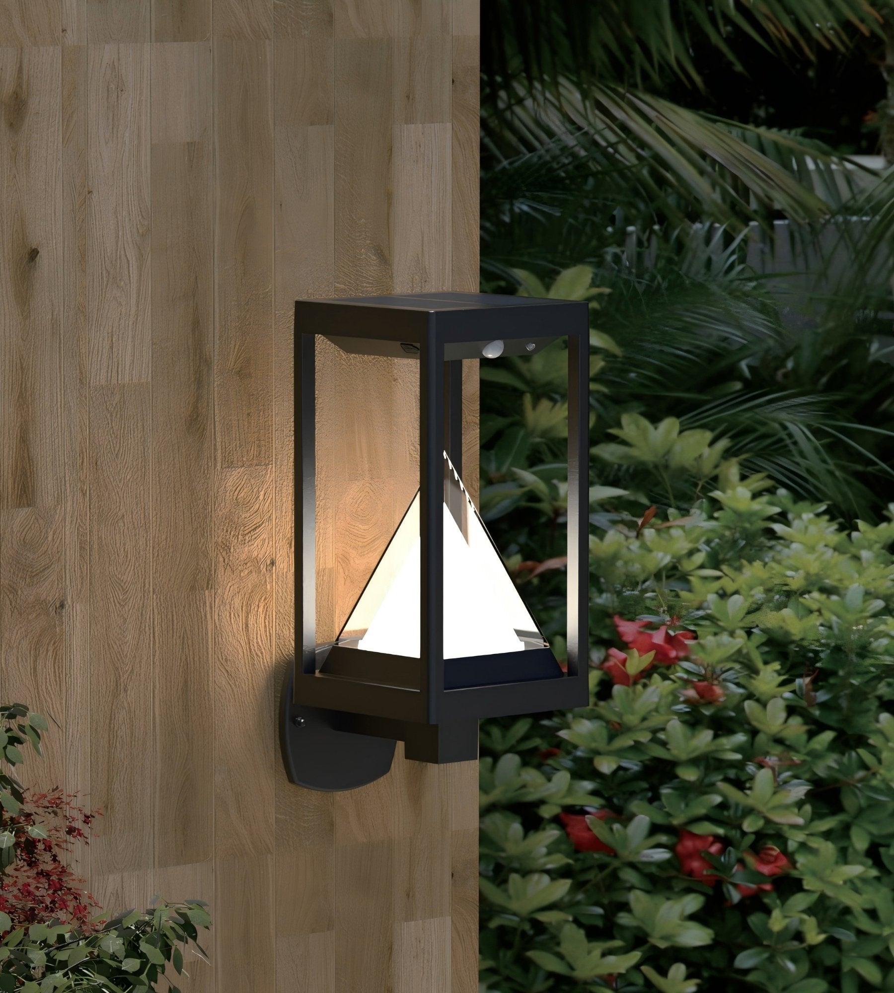 Solar-LED-Wandleuchte KEOPS mit Bewegungsmelder, Schwarz – 3 Leuchtmodi 75 bis 600 Lumen — 3