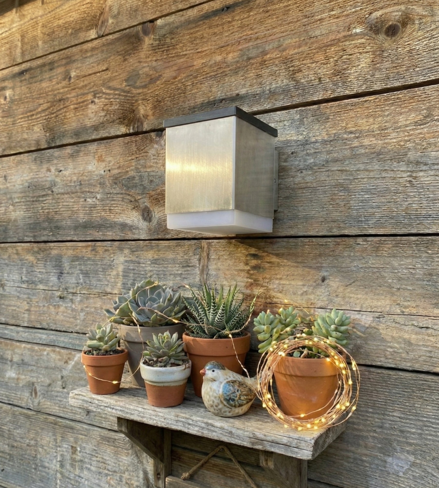 Solar-LED-Wandleuchte QUADRO für außen, Edelstahl — 8