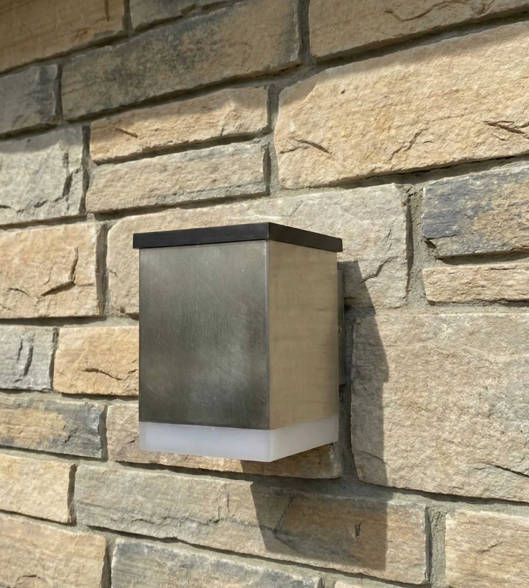 Solar-LED-Wandleuchte QUADRO für außen, Edelstahl — 5