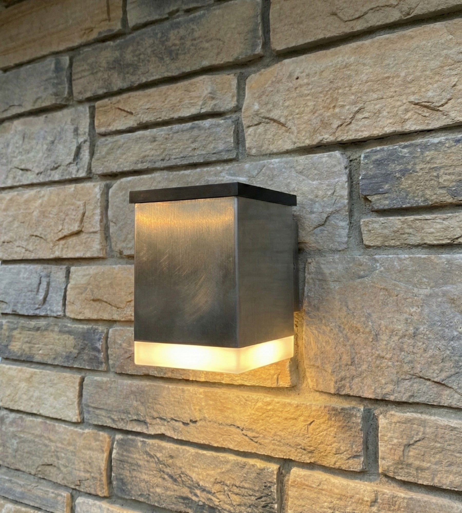 Solar-LED-Wandleuchte QUADRO für außen, Edelstahl — 6