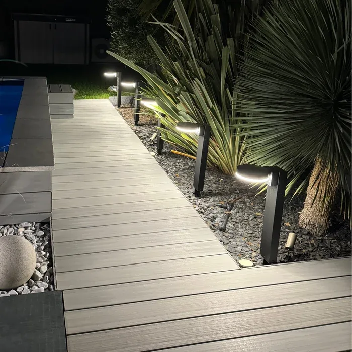 Paletto solare da esterno a LED DAYTONA, Nero, 50 cm, con rilevatore - 3 modalità di illuminazione da 100 a 1000 lumen — 1