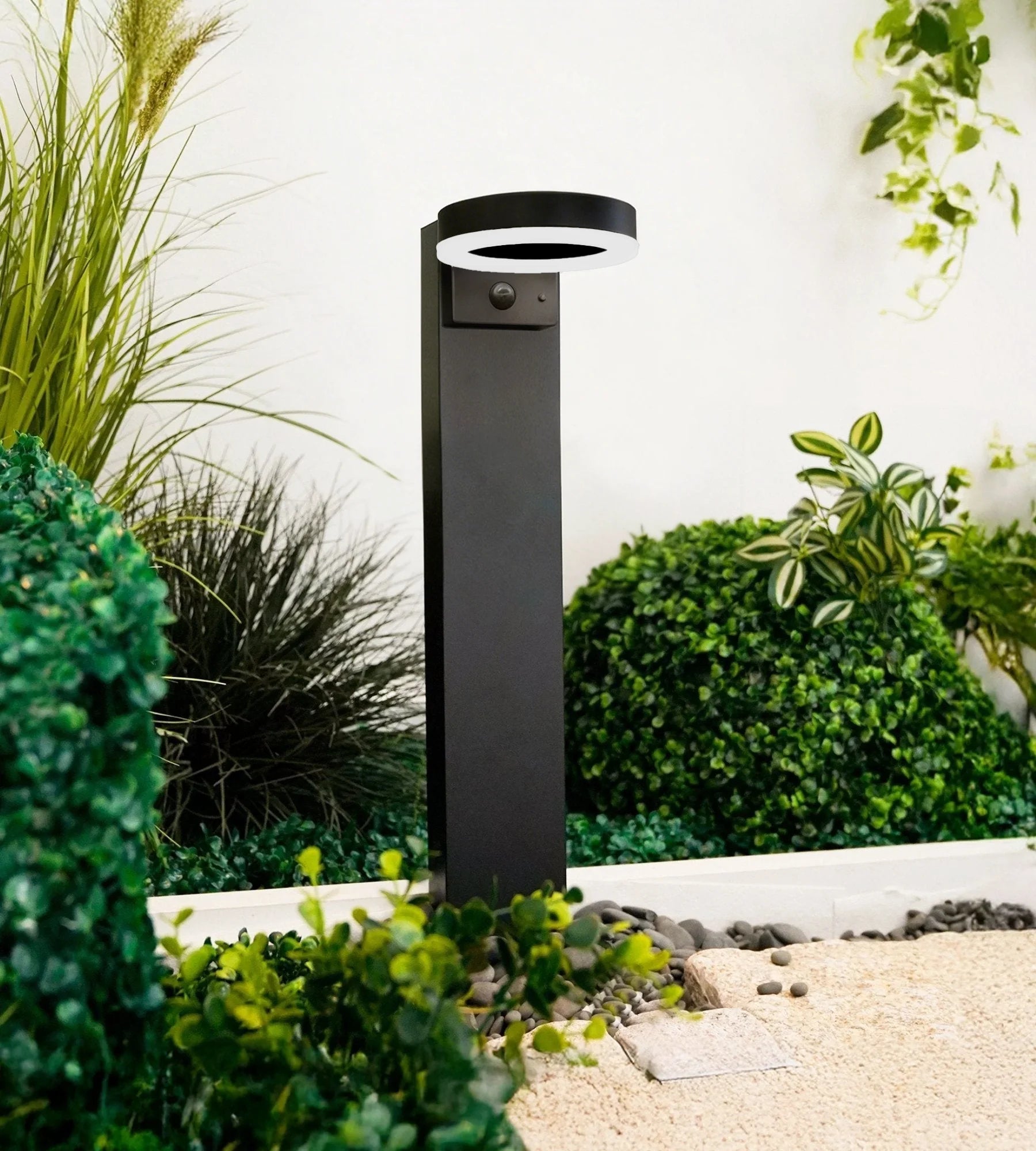 Solar-LED-Wegeleuchte DAYTONA mit Bewegungsmelder, Schwarz, 50 cm – 3 Leuchtmodi 100 bis 1000 Lumen