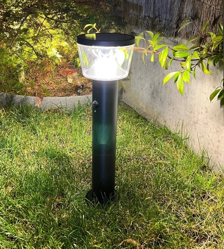 DUBLIN Solar-LED-Außenpoller, Schwarz, 54 cm, mit Detektor – 3 Beleuchtungsmodi 100 bis 1000 Lumen — 4