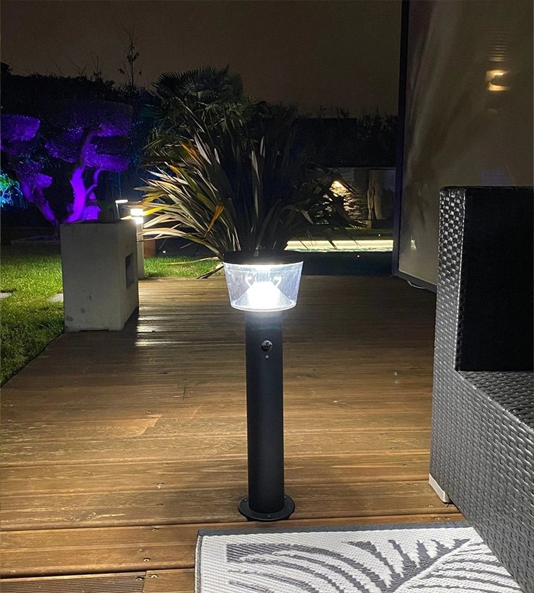 Solar-LED-Wegeleuchte DUBLIN mit Bewegungsmelder, Schwarz, 54 cm – 3 Leuchtmodi 100 bis 1000 Lumen — 3
