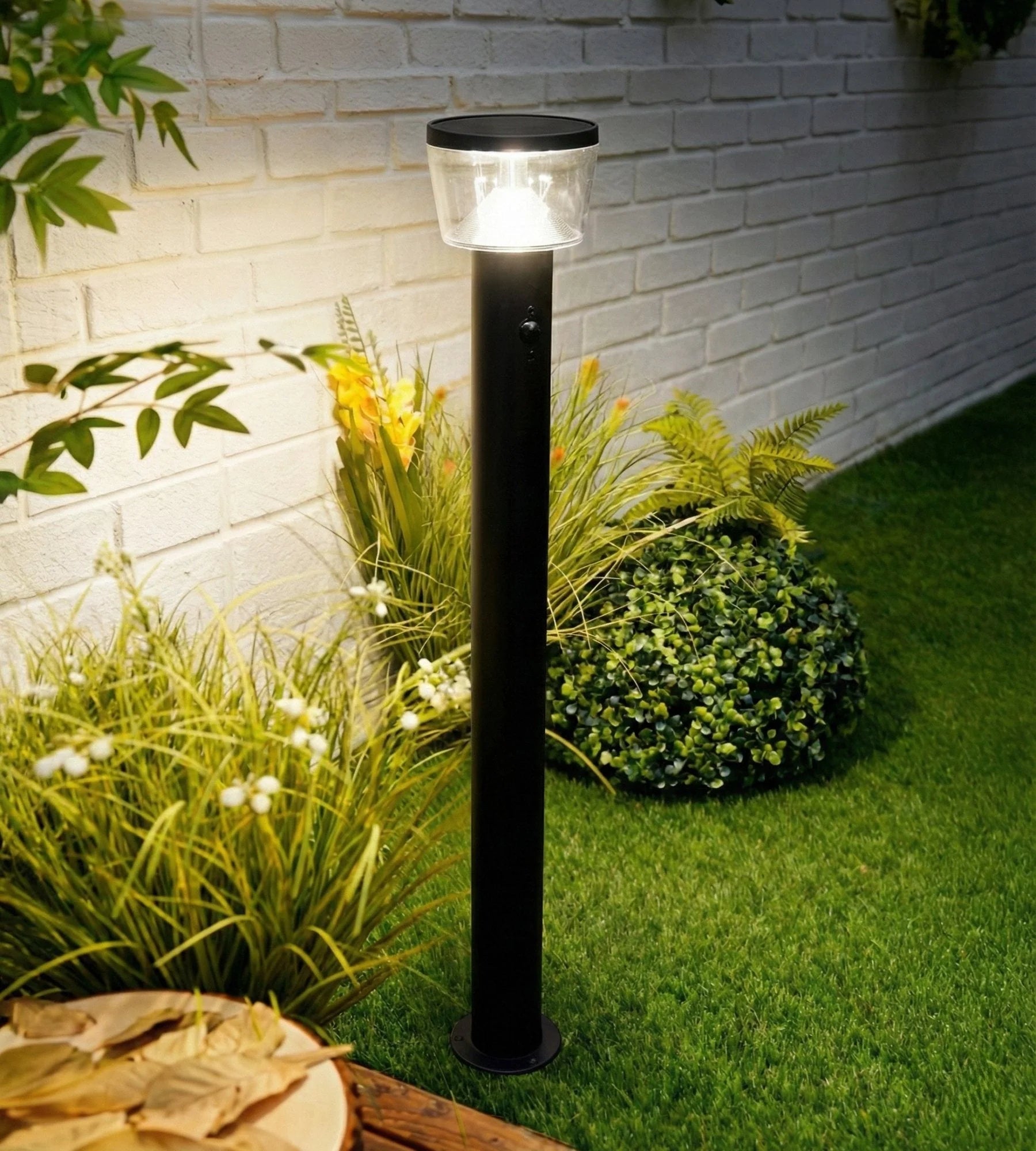 Paletto solare da esterno a LED DUBLIN, nero, 94 cm, con rilevatore - 3 modalità di illuminazione da 100 a 1000 lumen — 2