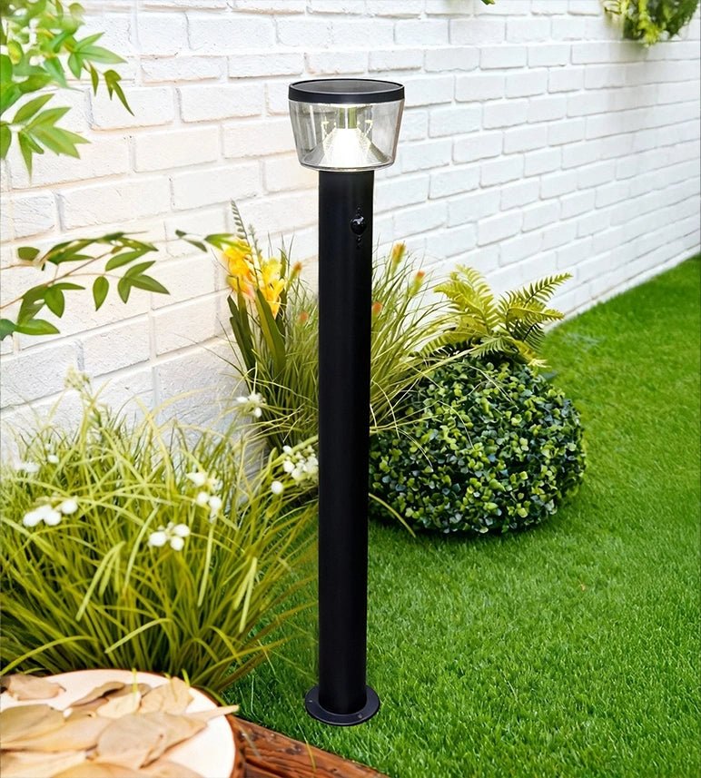 Solar-LED-Wegeleuchte DUBLIN mit Bewegungsmelder, Schwarz, 94 cm – 3 Leuchtmodi 100 bis 1000 Lumen