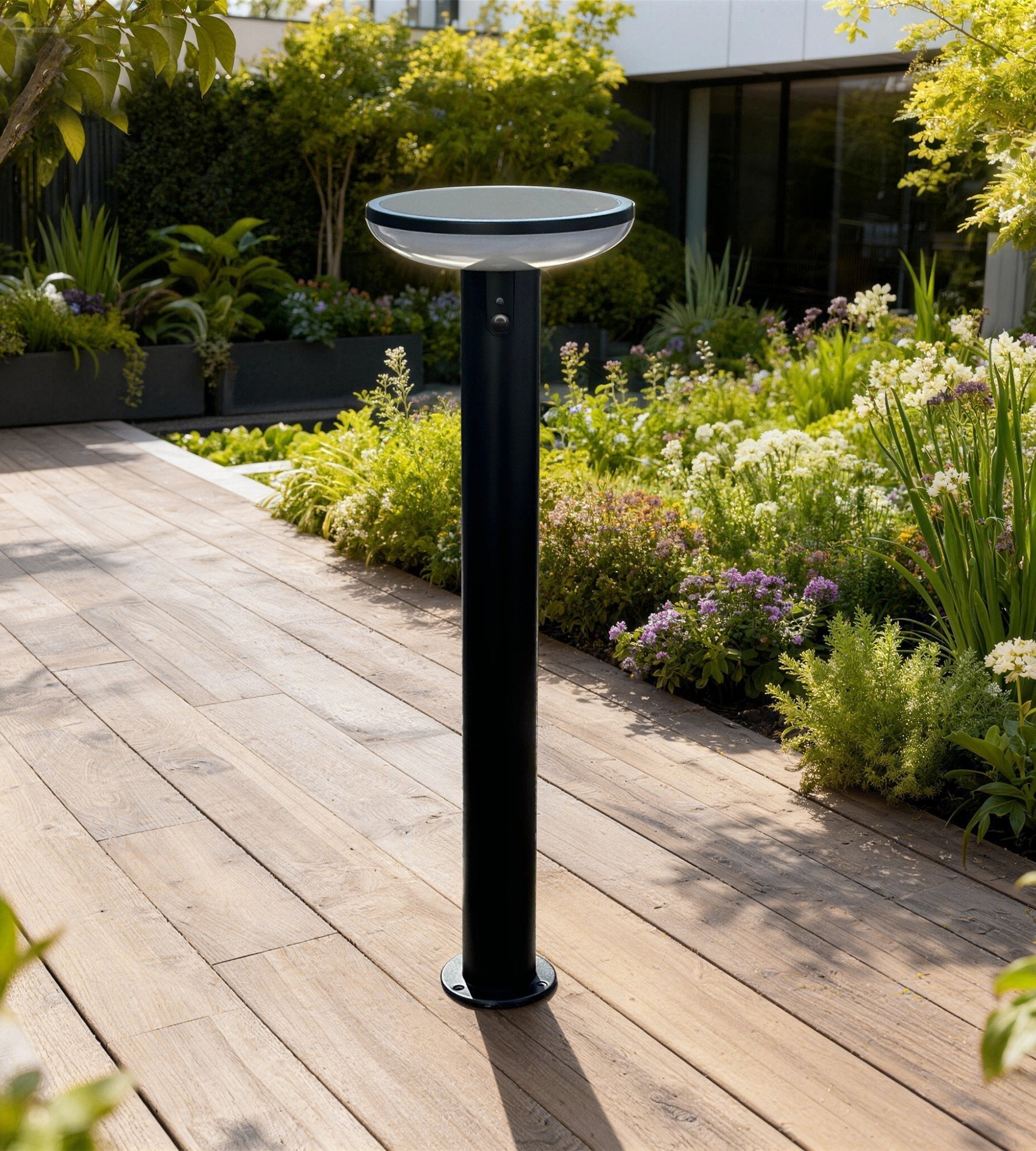 Terminal exterior LED solar HALO, Negro, con detector