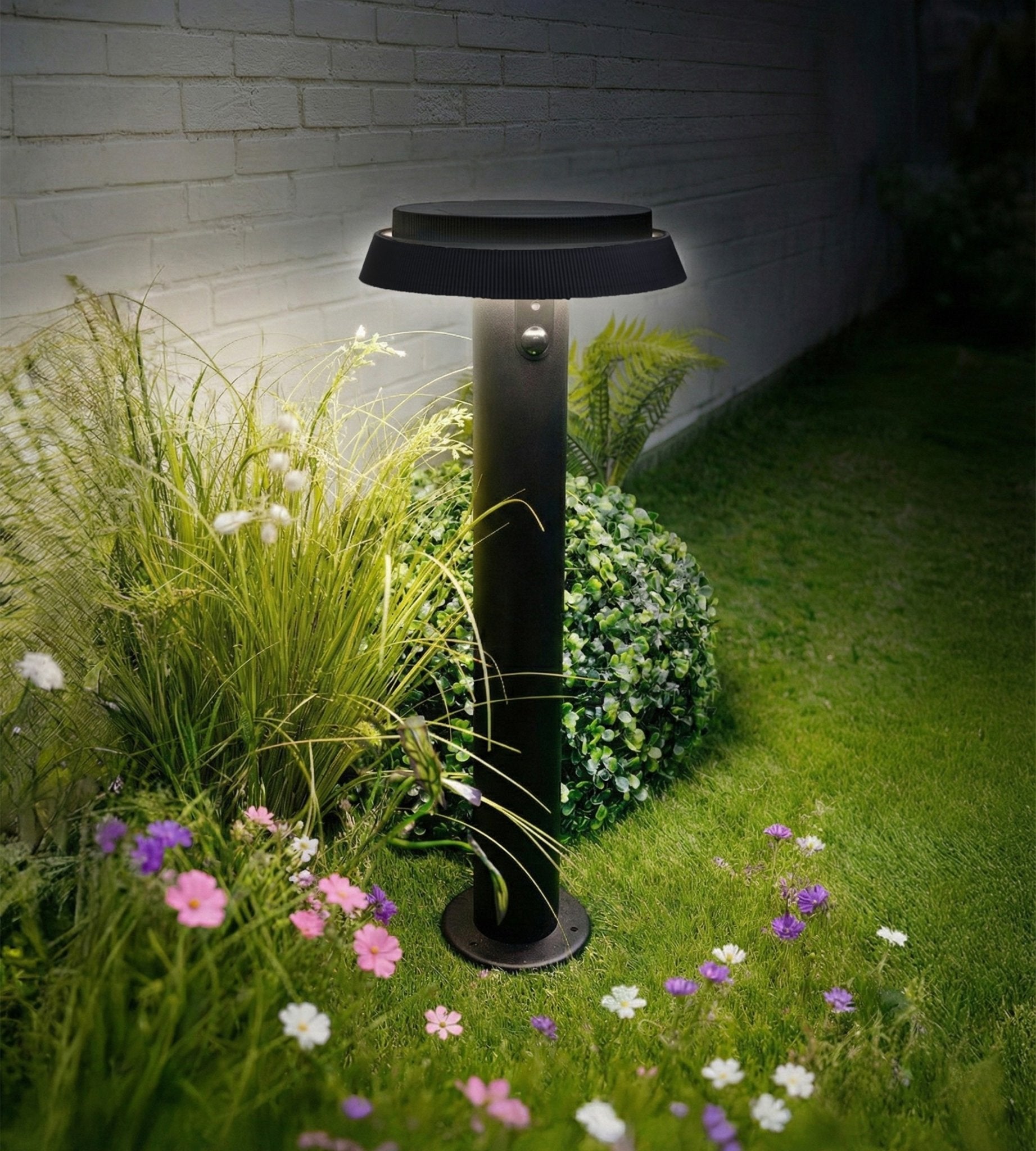NORMAN outdoor LED solar, Black, with sensor, white adjustable - 3000K to 6500K — 2