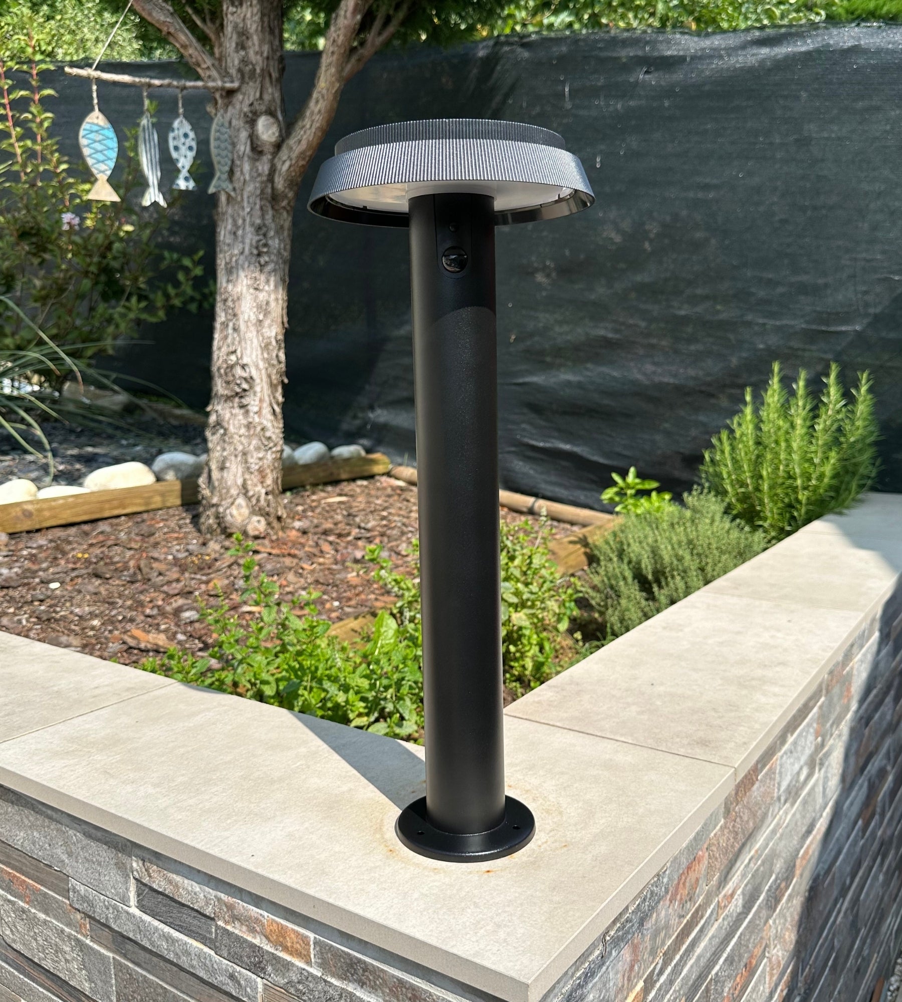 Solar-LED-Wegeleuchte NORMAN mit Bewegungsmelder, Schwarz – Lichtfarbe einstellbar 3000 bis 6500 K — 7