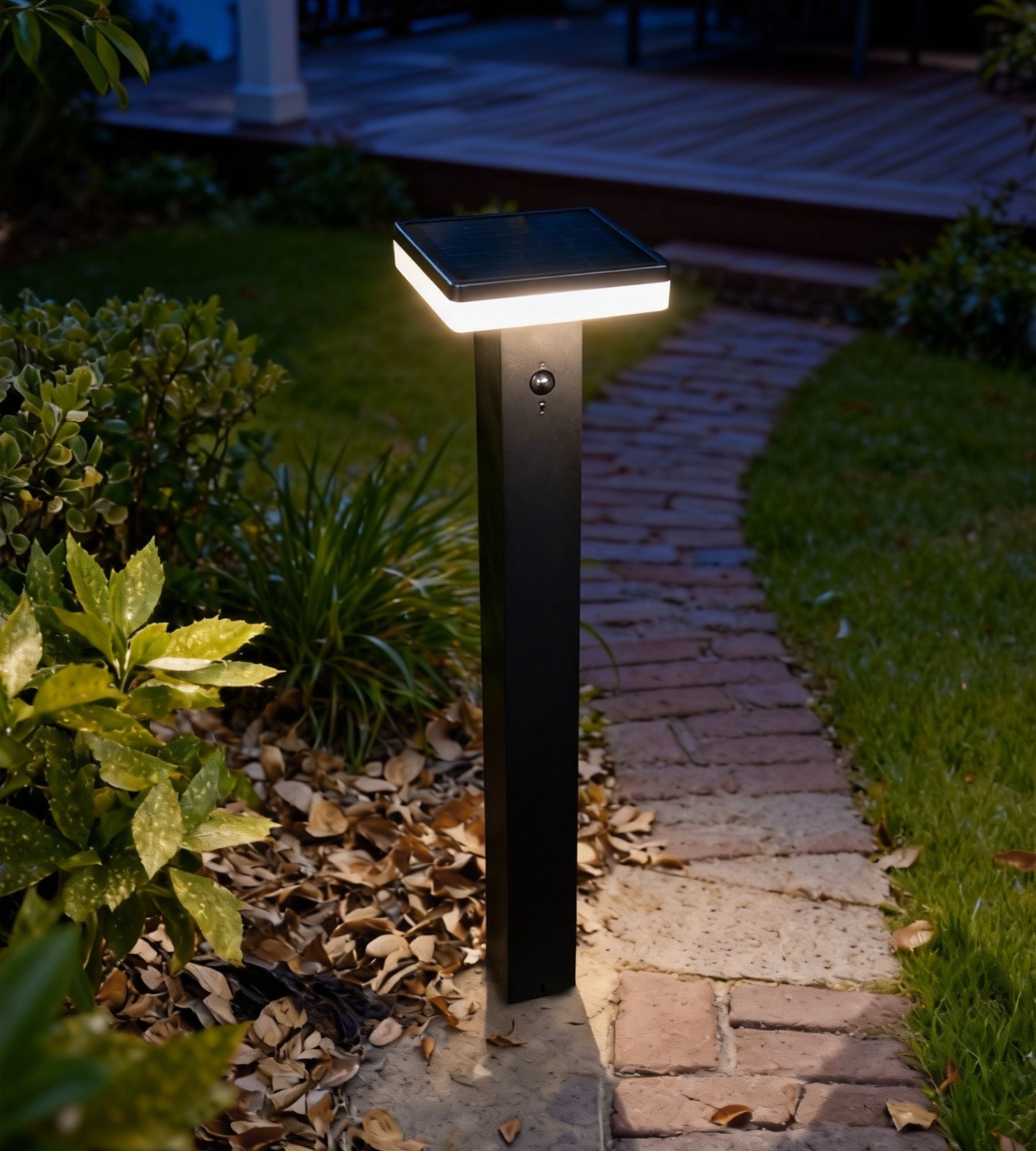 Bolardo solar LED para exterior SUN–1000, 84 cm, con detector - 3 modos de iluminación de 150 a 1000 lúmenes — 3