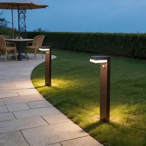 Solar-LED-Wegeleuchte VENUS mit Bewegungsmelder, Braun, 70 cm – 3 Leuchtmodi 100 bis 1000 Lumen — 6