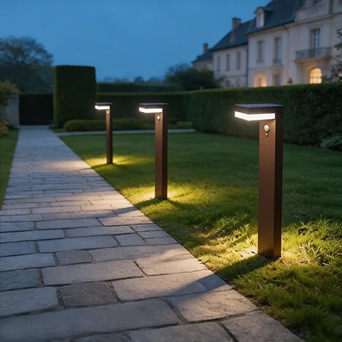 Solar-LED-Wegeleuchte VENUS mit Bewegungsmelder, Braun, 70 cm – 3 Leuchtmodi 100 bis 1000 Lumen — 5