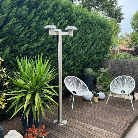 Lampione solare ALTO 3000 Led - Altezza 2 m - Telecomando - Da 300 a 3000 lumen - Lumihome-France.com