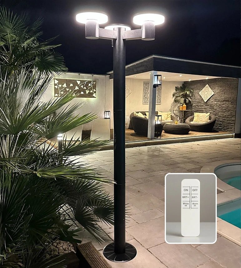Lampione stradale solare ALTO 3000 LED, 130/200 cm, Telecomando - da 300 a 3000 lumen — 3