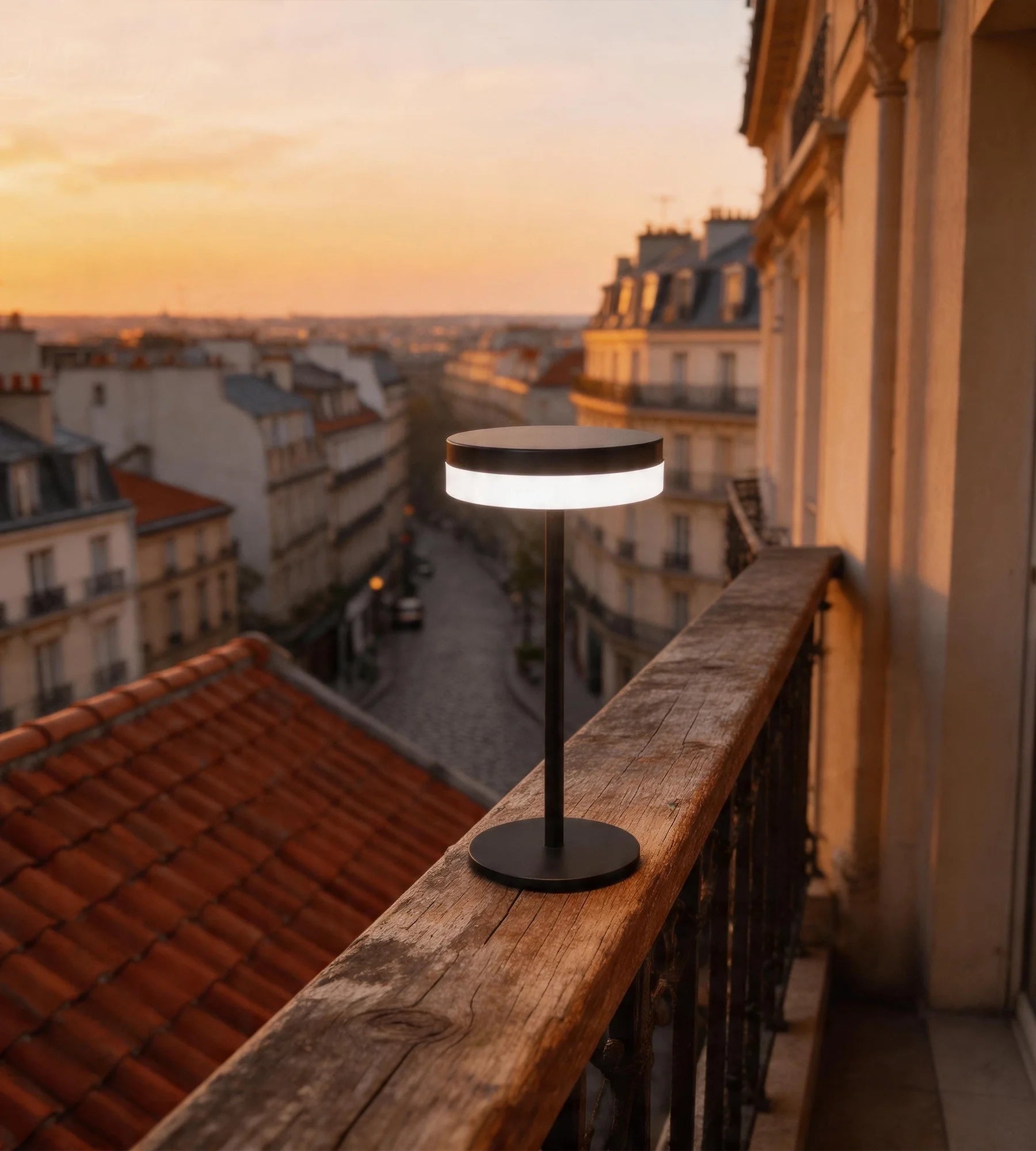 Lámpara de mesa LED solar FRIS, negro — 4