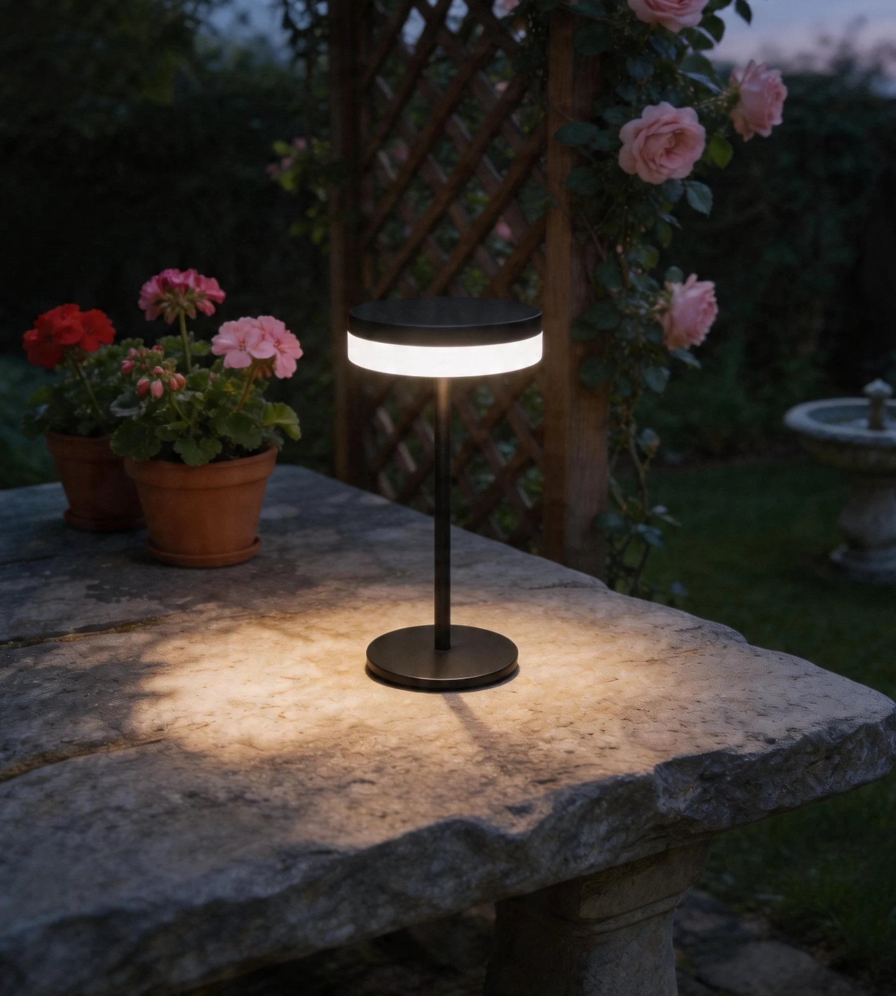 Solar-LED-Tischleuchte FRIS, Schwarz — 2