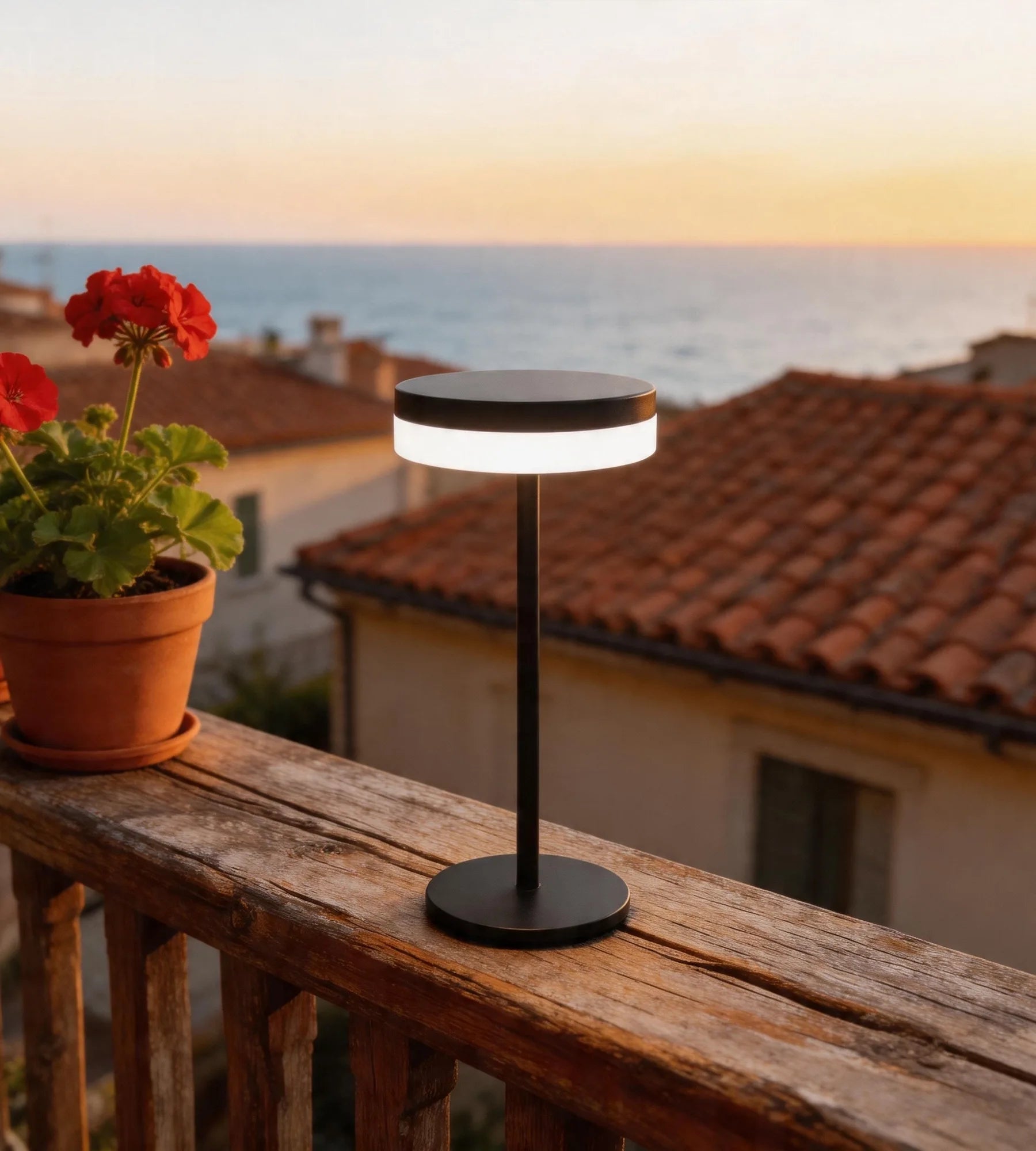 Solar-LED-Tischleuchte FRIS, Schwarz — 7