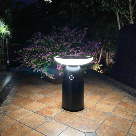 HALO schwarze Solar-LED-Tischlampe – 3 Beleuchtungsmodi – max. 250 Lumen – USB-Buchse – Lumihome-France.com