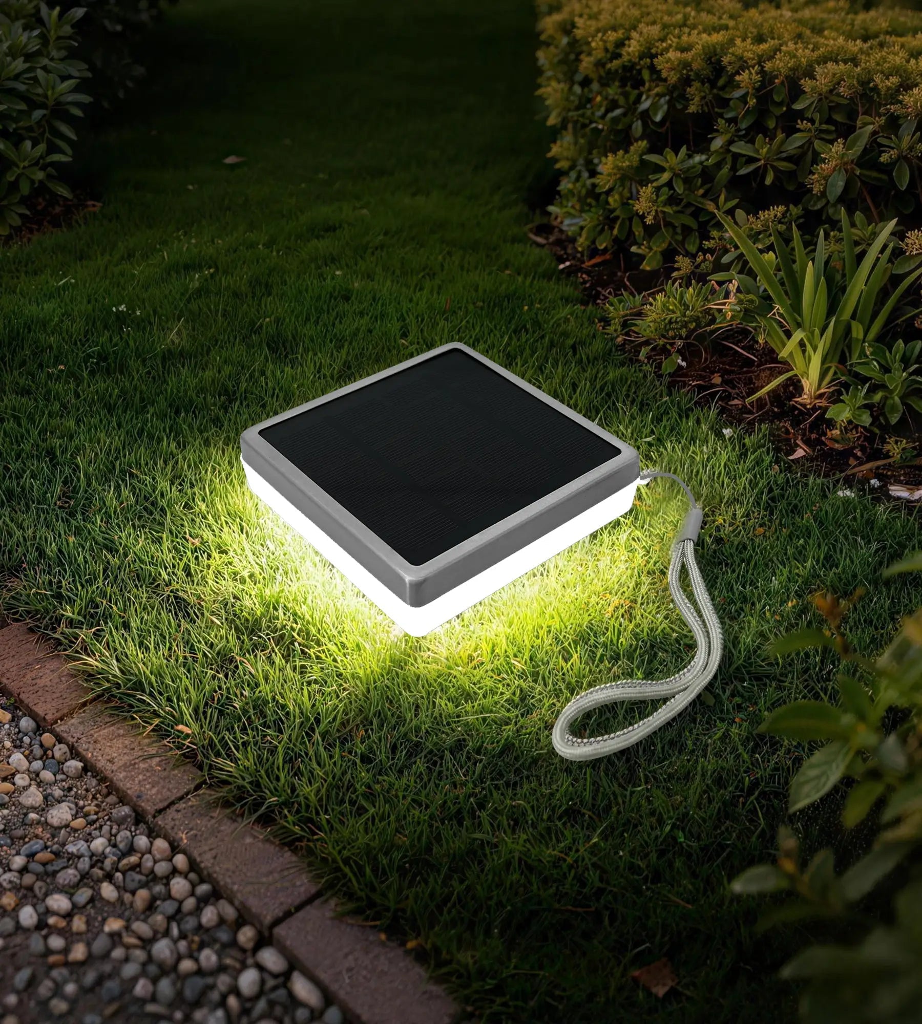 NOMADE Solar-LED-Tischleuchte, Schwarz – 5 Beleuchtungsmodi von 40 bis 270 Lumen – USB-Buchse – 1600-mAh-Akku — 2