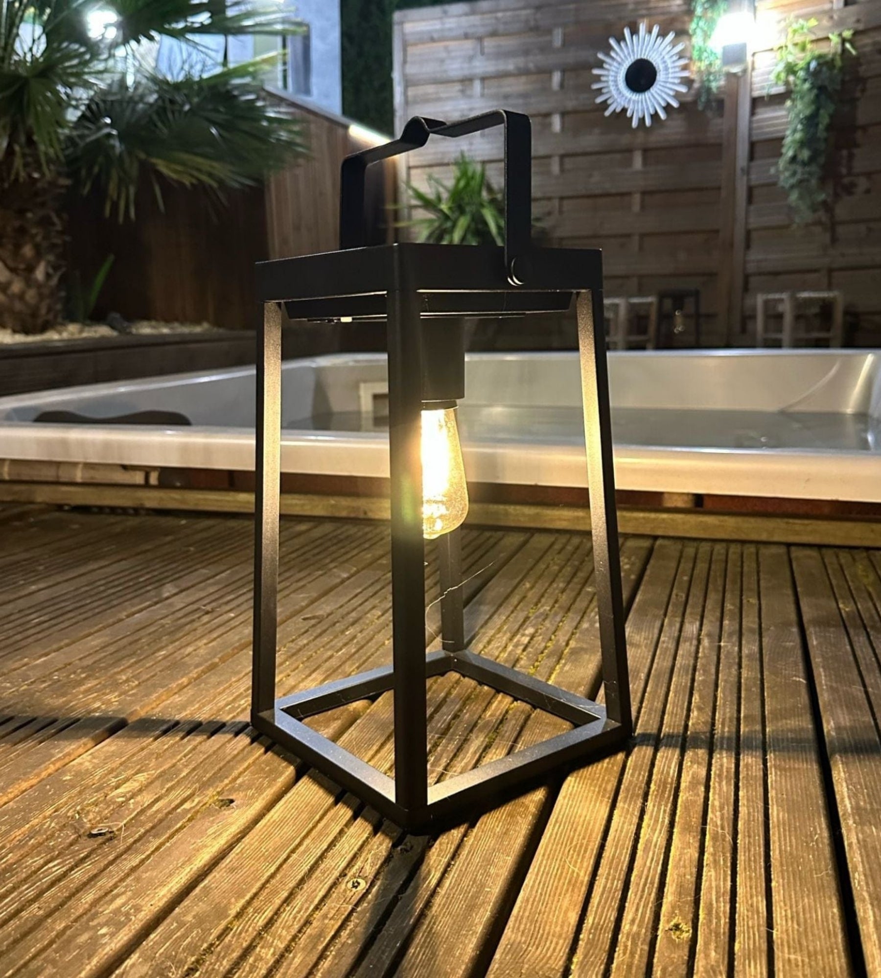 Solar-LED-Laterne FAIRY, Schwarz – E27-Leuchtmittel inklusive — 3