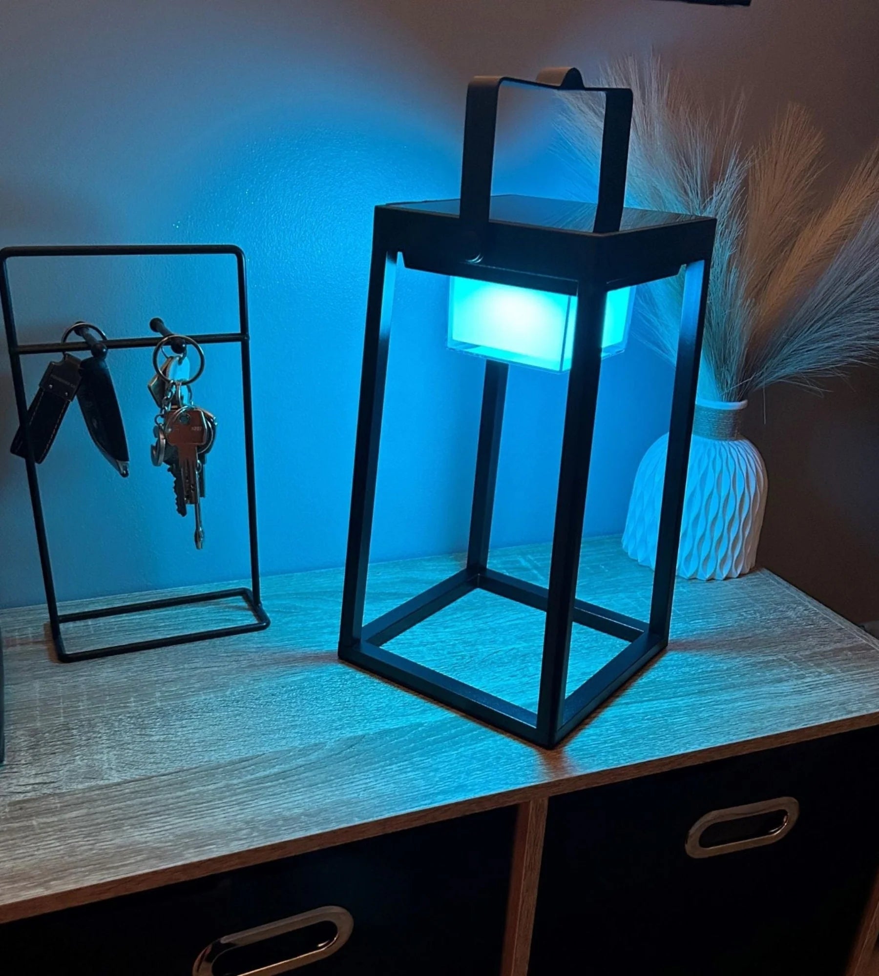 Lanterna solare LED EVADE, Nero - RGB+CCT - Controllabile con smartphone - Per interni ed esterni — 7