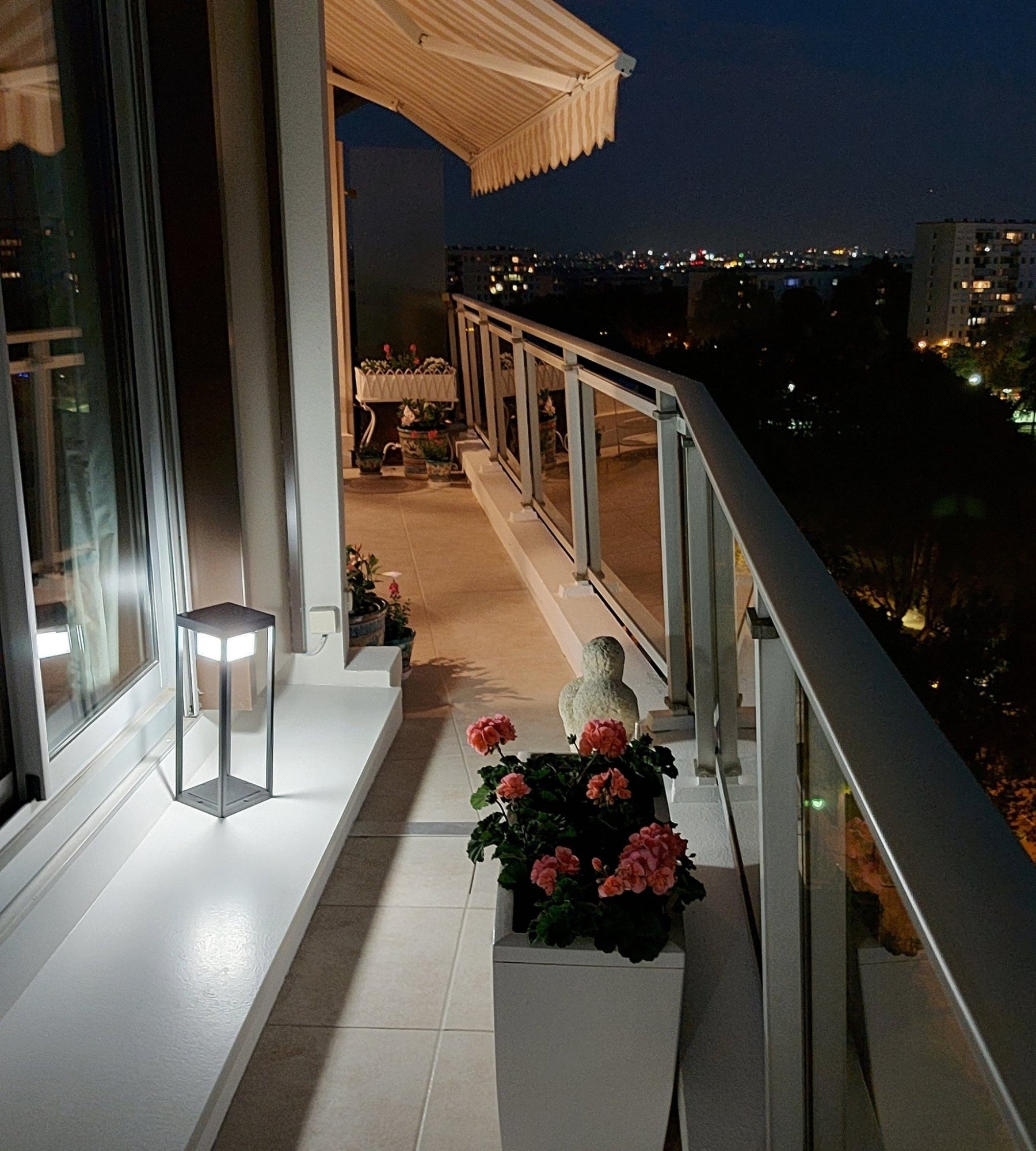 Solar-LED-Laterne PICASSO mit Bewegungsmelder, Schwarz – 3 Leuchtmodi 75 bis 600 Lumen — 7