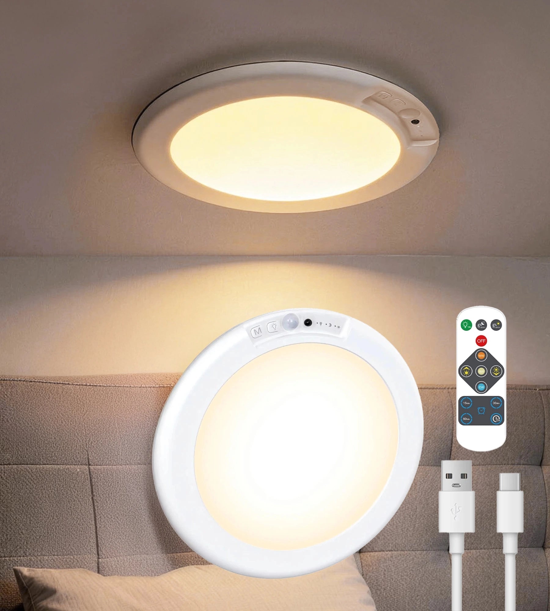 Mini plafón LED magnético MAO controlable a distancia - Interior
