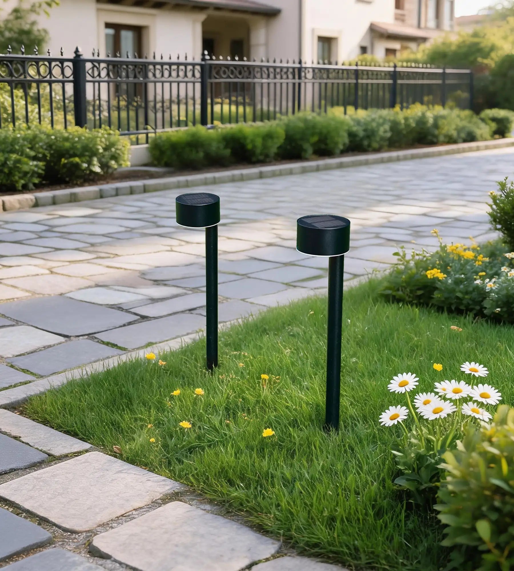 2er-Set Solar-LED-Bodenleuchten QUEEN 30 cm – mit Erdspieß – 100 Lumen