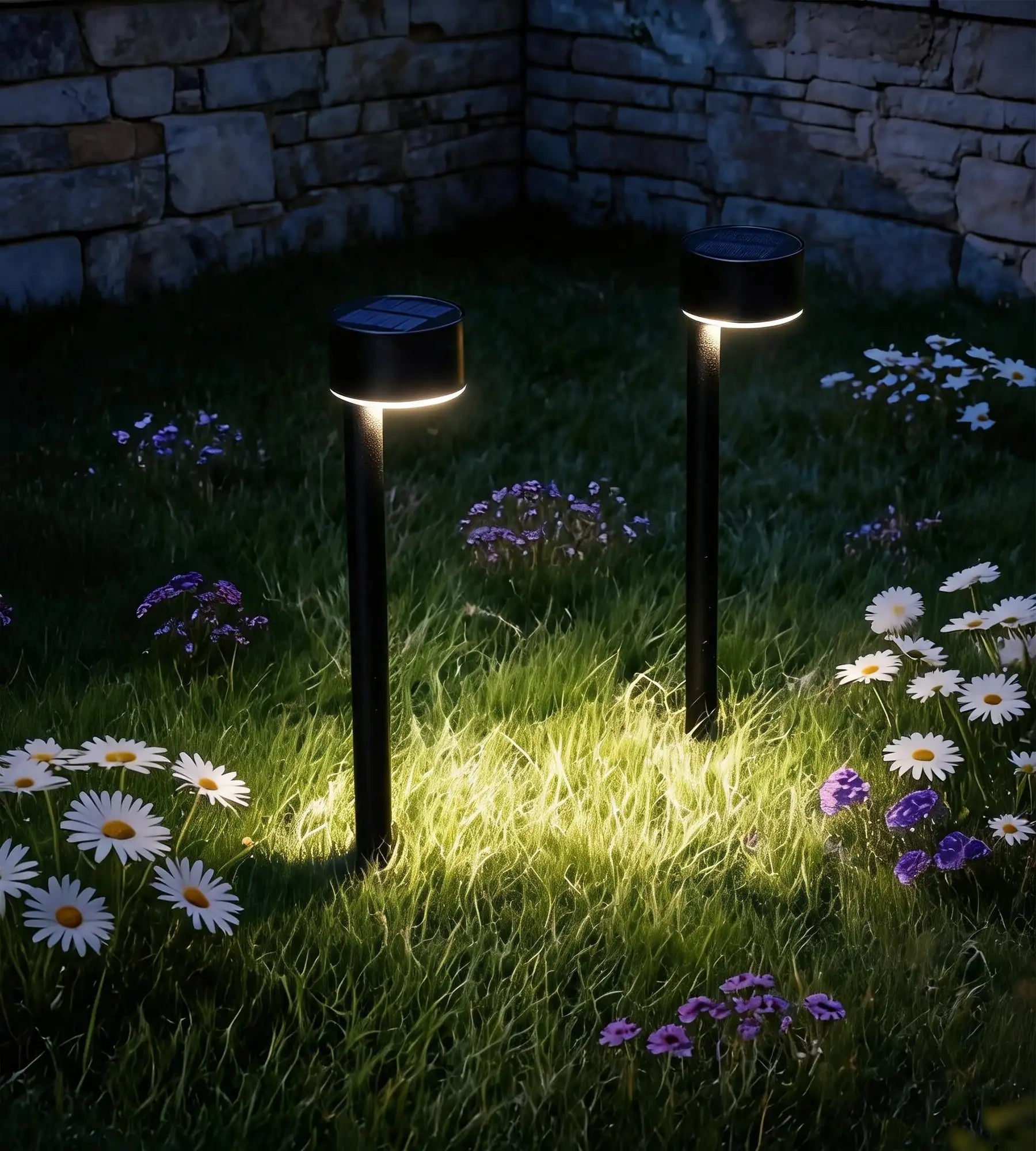 Packung x 2 QUEEN Solar-LED-Leuchtfeuer 30 cm – Zum Pflanzen – 100 Lumen — 7